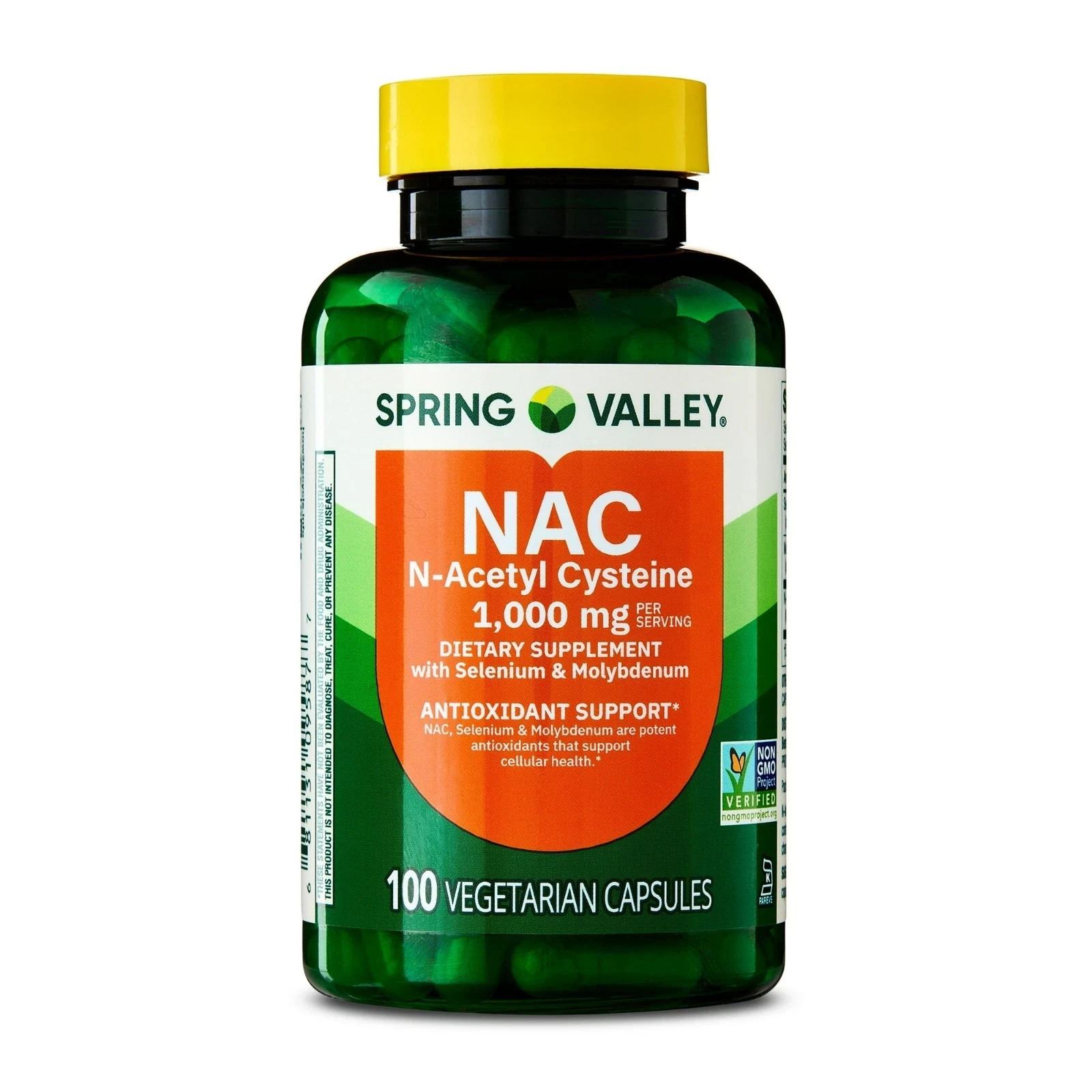 Spring Valley NAC 1000 Mg Vegetarian Capsules Immune Support Dietary Supplement