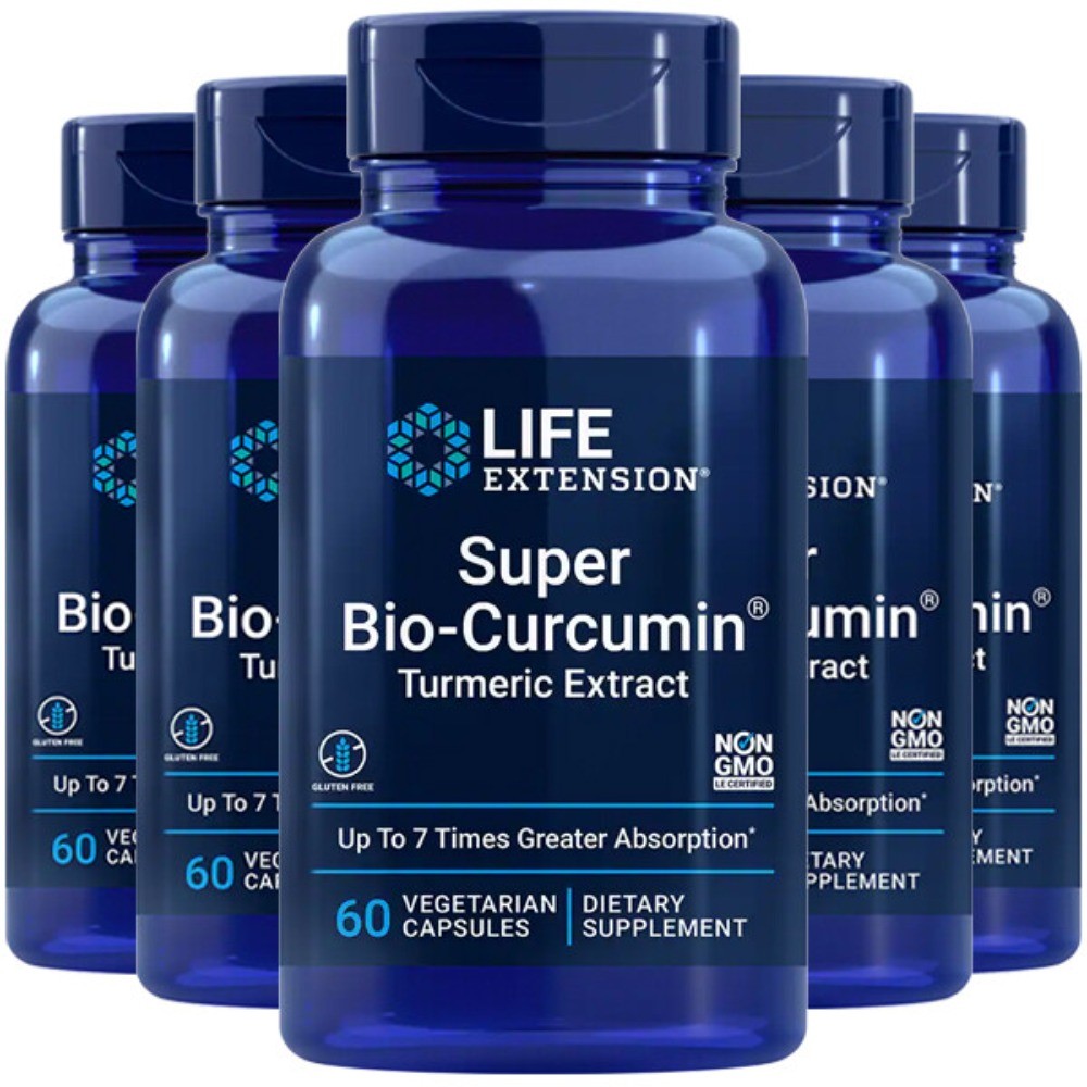 5 PACK Super Bio-Curcumin Turmeric Extract, 400mg Life Extension – 60 capsules