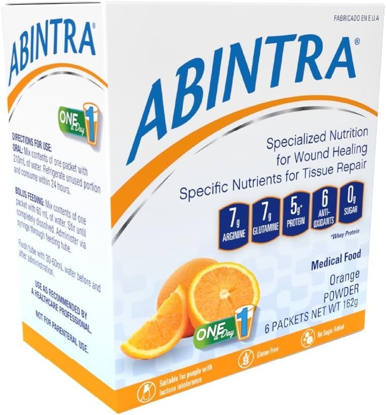 Specialized Nutrition for Wound Healing Includes L-Arginine, Orange Flavor, 6 Pa