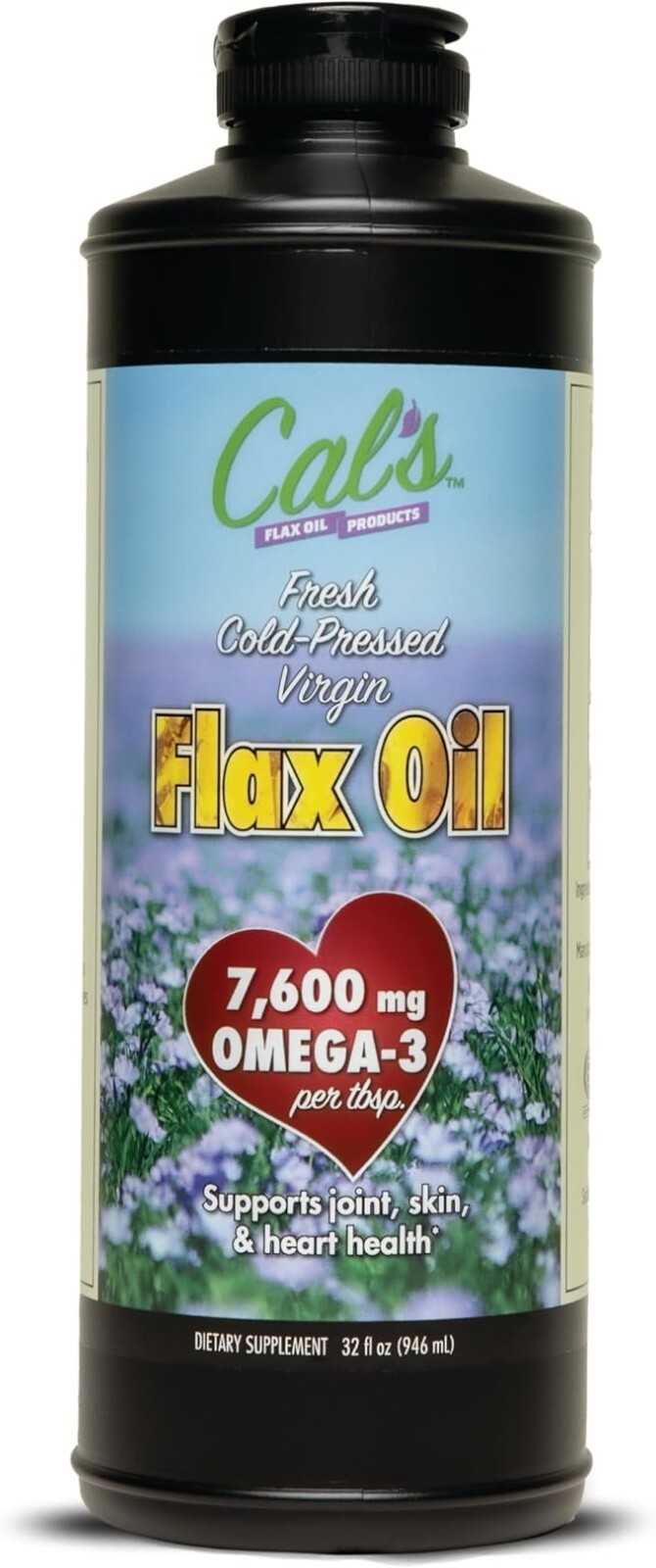 Cal’s Flax Oil Organic Pure Essential Cold-Pressed Flaxseed Oil 32 oz