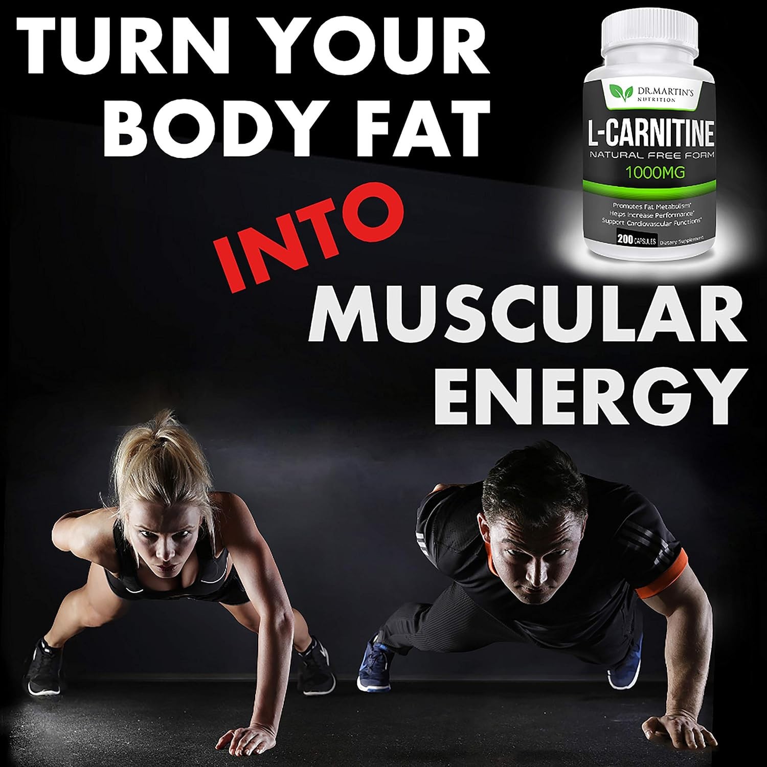 Dr. Martin’s L-Carnitine 1000mg 200 Capsules Metabolism Performance Boost
