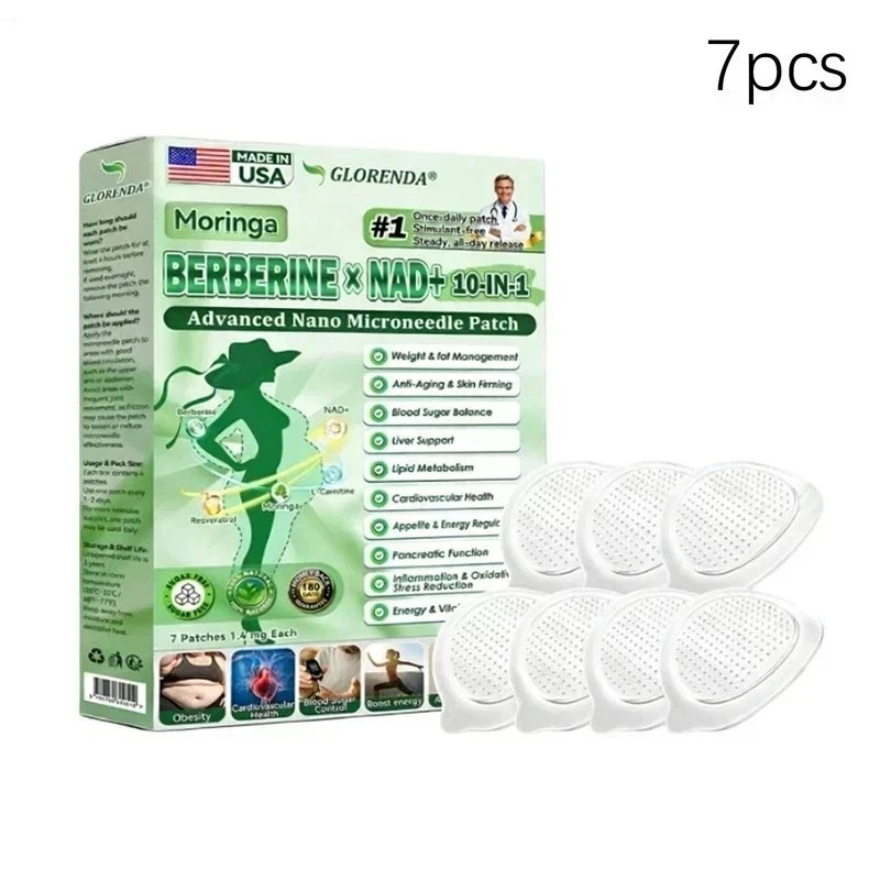 GLORENDA Berberine Moringa 10-in-1 Advanced Nano Microneedle Patch (7pcs/box)**