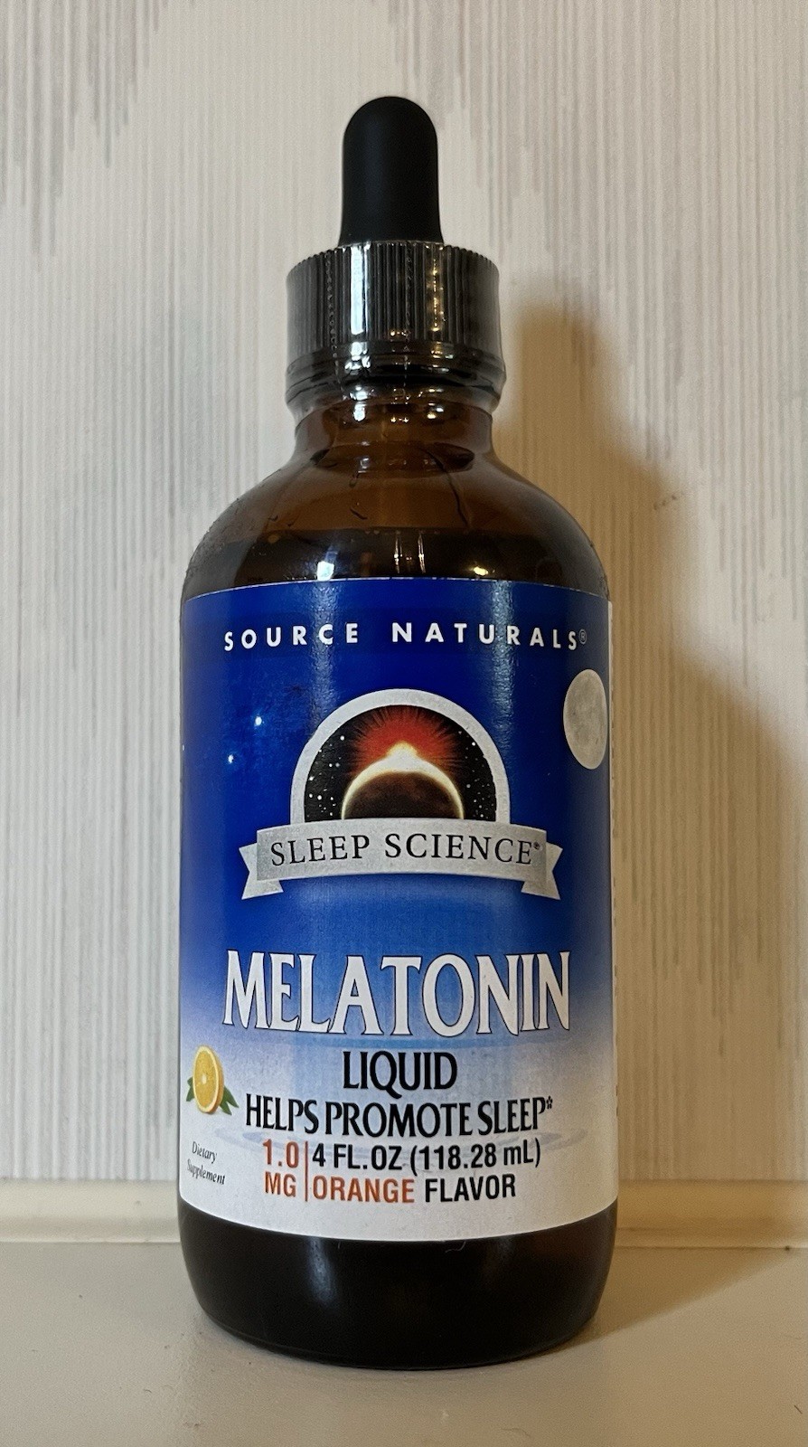 Source Naturals Melatonin Liquid 1 mg per Serving 4 fl oz Orange Flavor