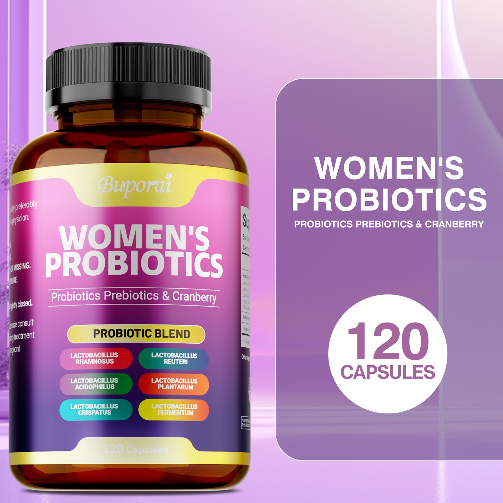 Women’s Probiotics 120pcs-Balances Flora, Promotes Intestinal and Overall Health