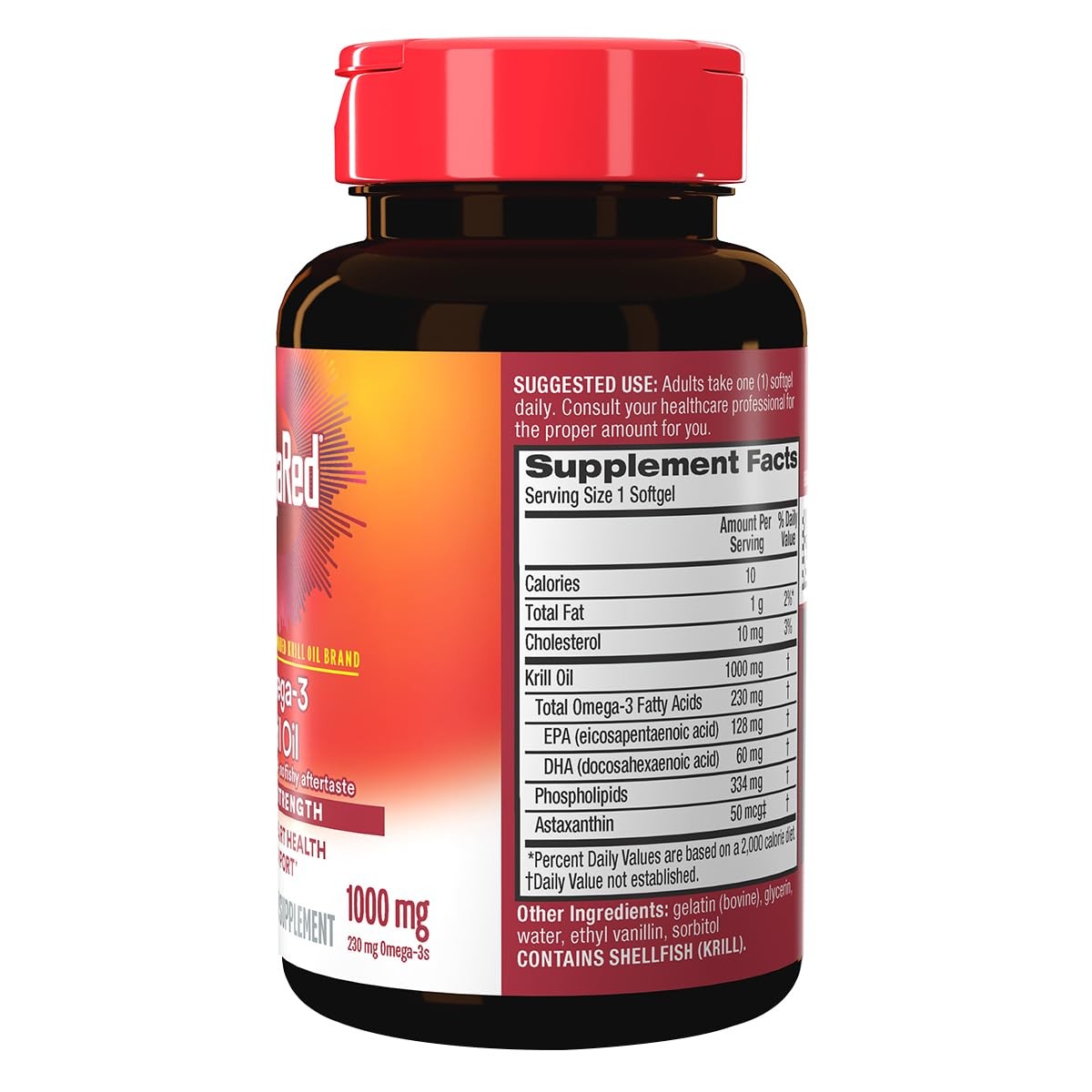 MegaRed Ultra Strength 1000mg Omega-3 Krill Oil 60 Count (Pack of 3)