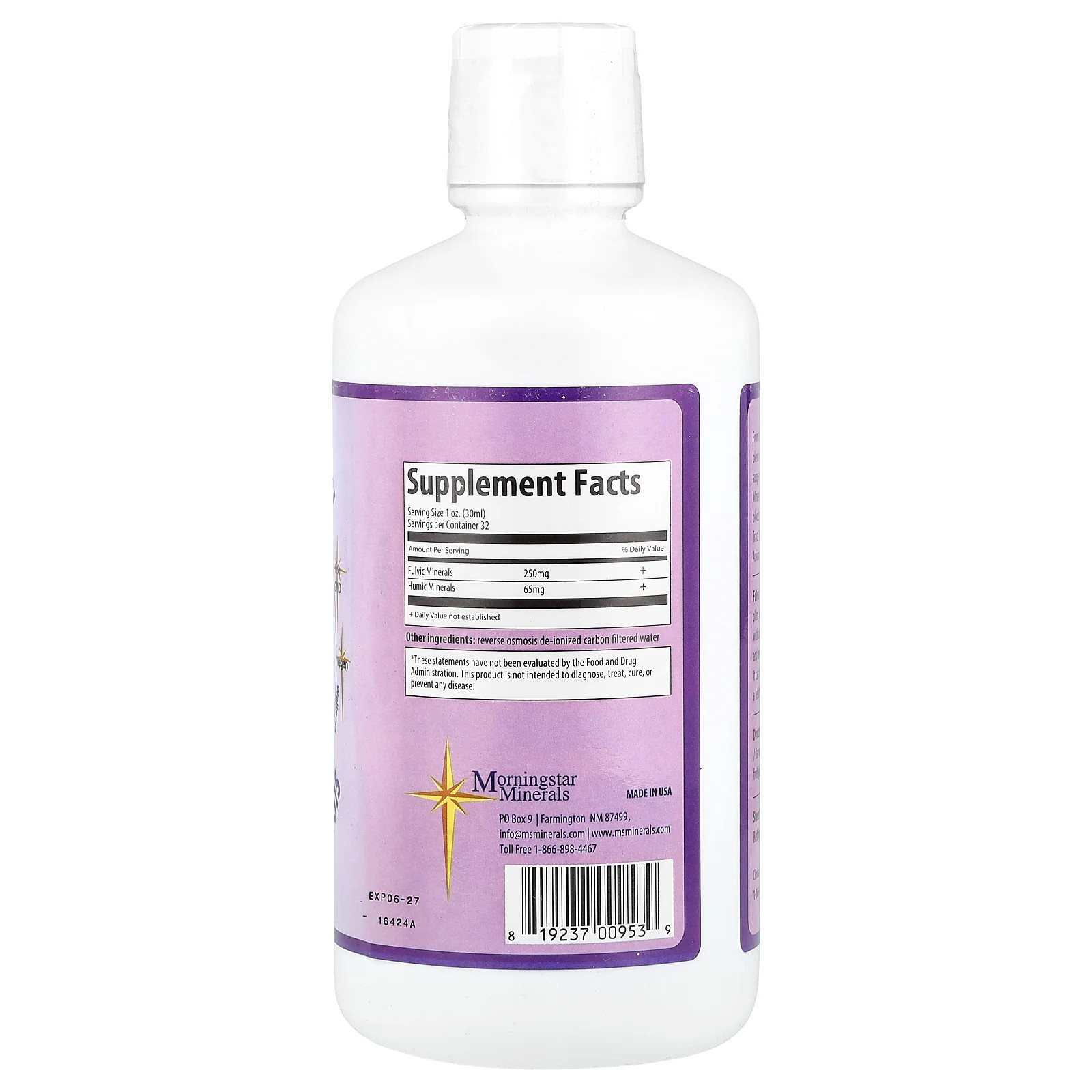 2 X Morningstar Minerals, Inner Vitality, Fulvic/Humic Minerals, 32 oz (946 ml)