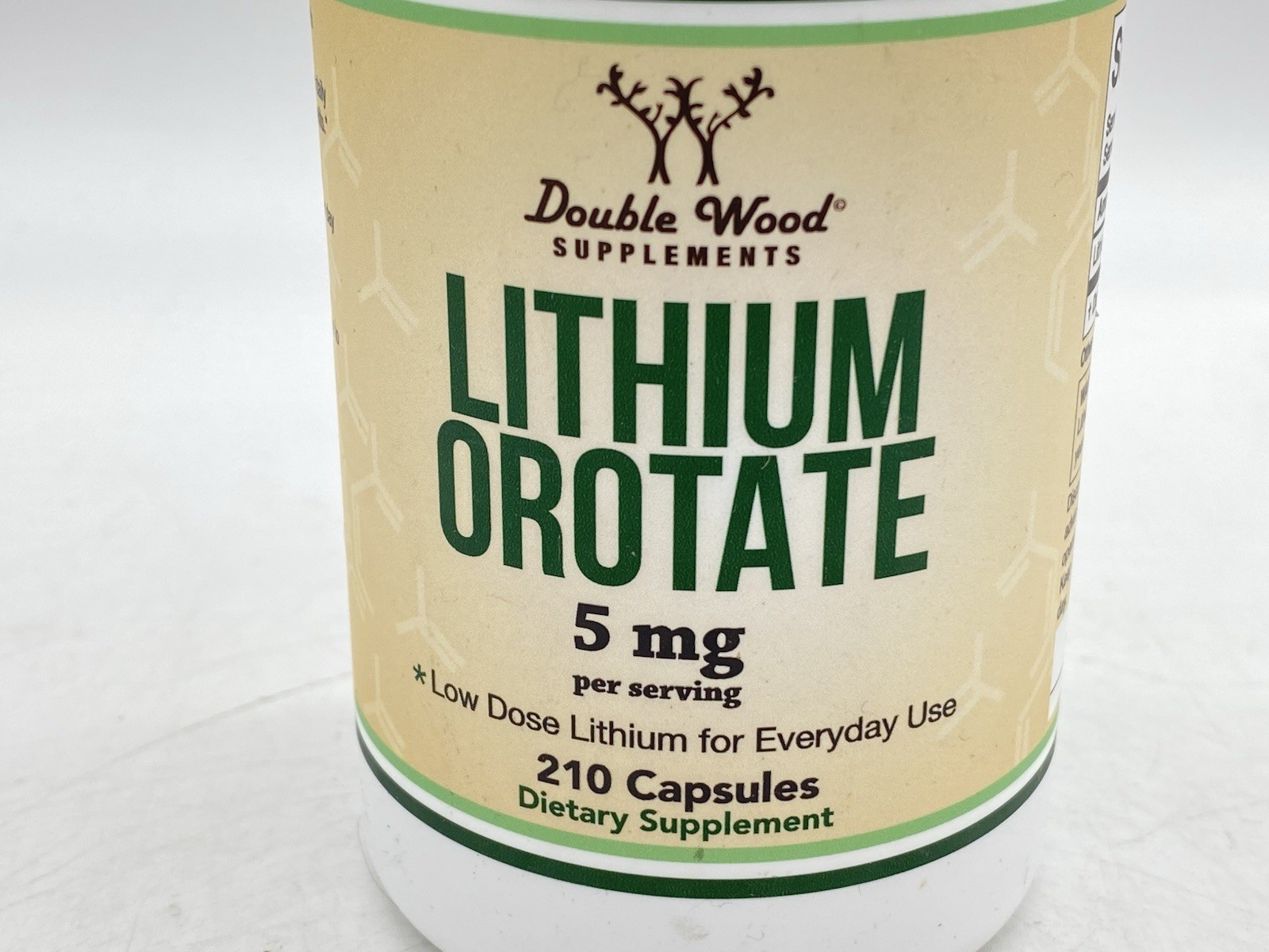 Double Wood Supplements [ Lithium Orotate ] 5mg – 210 Capsules