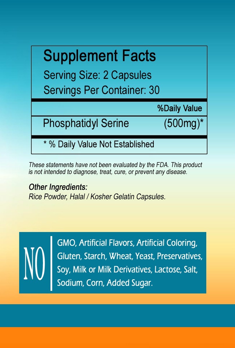 Phosphatidyl Serine 500 mg capsules serving- USA Deal