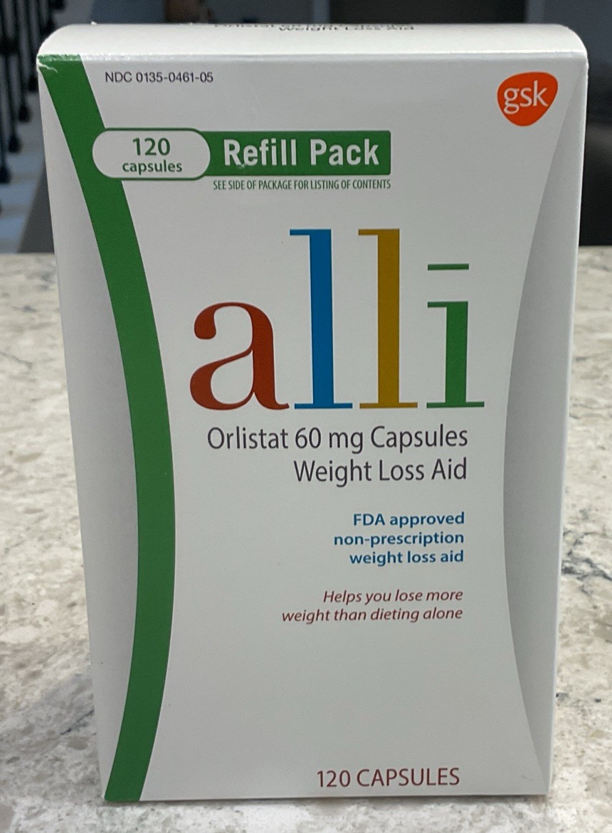 Orlistat 60 mg Weight Loss Aid 120 Capsules Refill Pack New in Box 10/2027