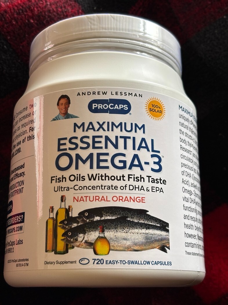 Andrew Lessman Maximum Essential Omega-3 720 Capsules Exp. 11/30/2028