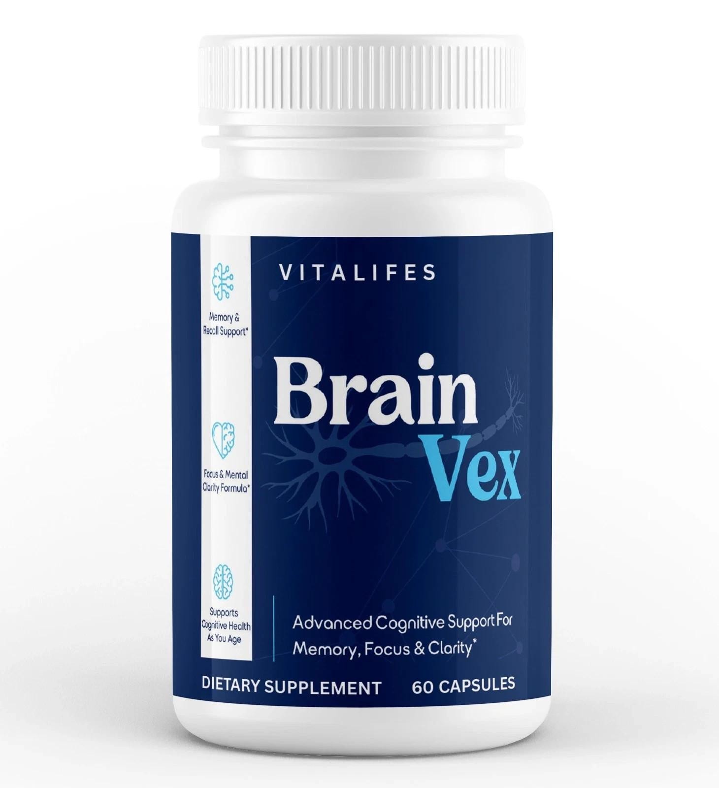 (1 Pack) BrainVex Nootropic All Natural Brain Supplement Brain Vex 60 Capsules