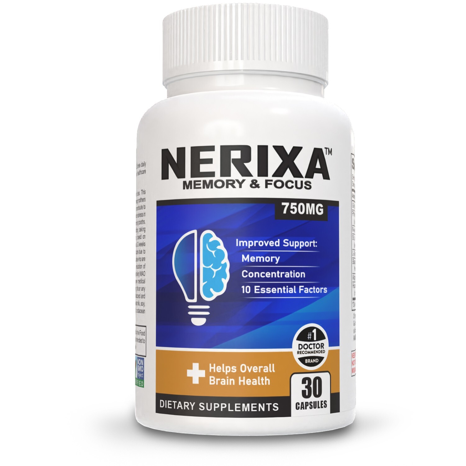 NERIXA Memory Brain Support – Memory, Mental clarity, concentration, focus