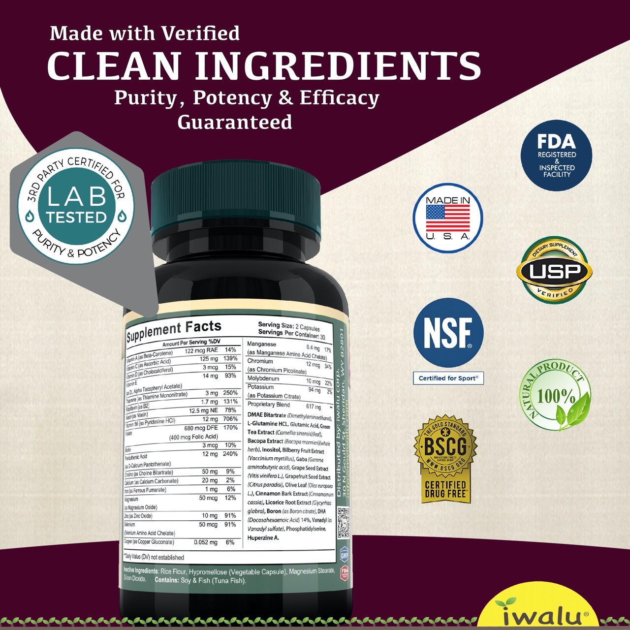 Cognitive Dietary Supplement Neuro Alkalizer pH Balancer, Womens Brain Health