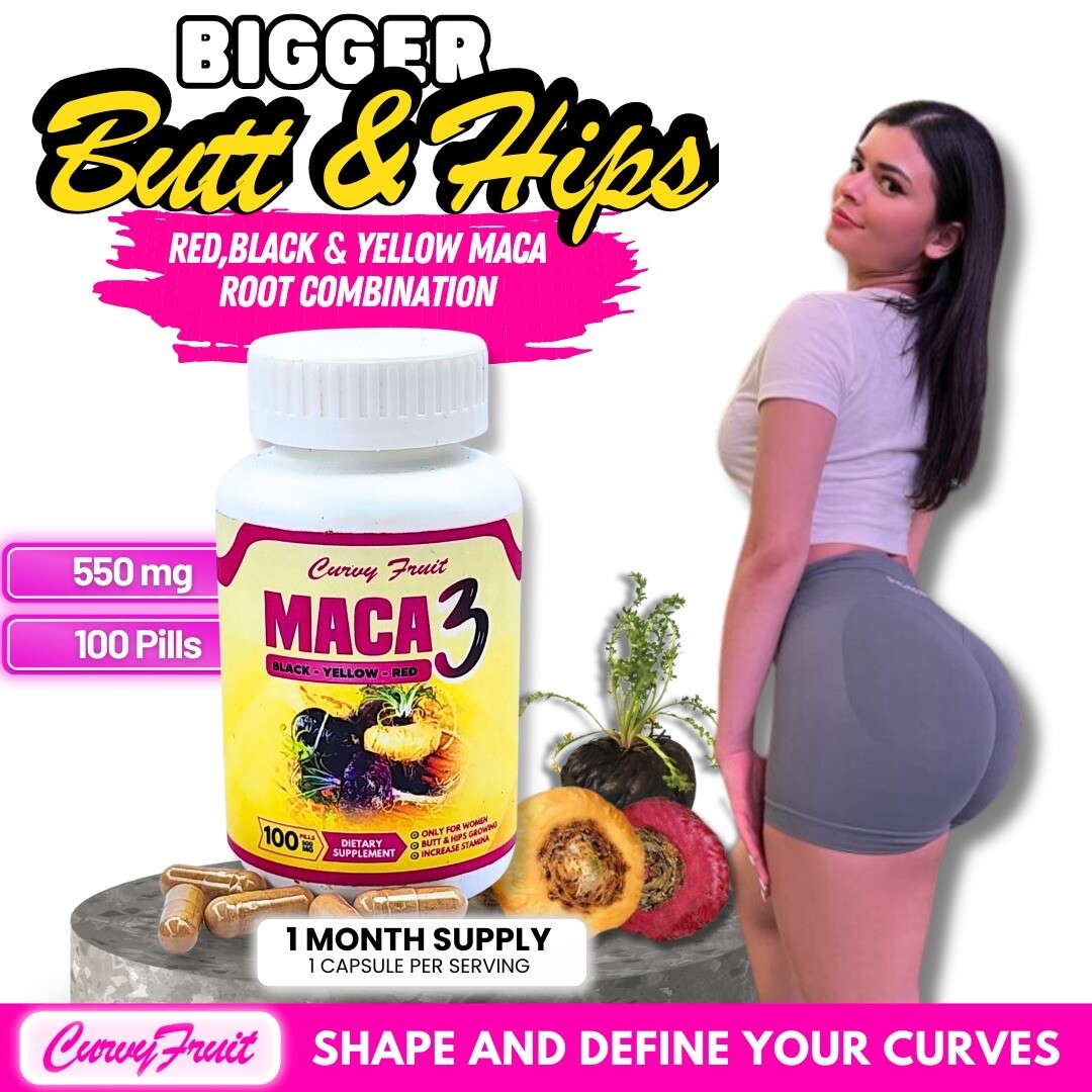 MACA ROOT PILLS FOR WOMEN PROMOTES BIGGER BUTT, THIGS & HIPS – 31 Days Supply