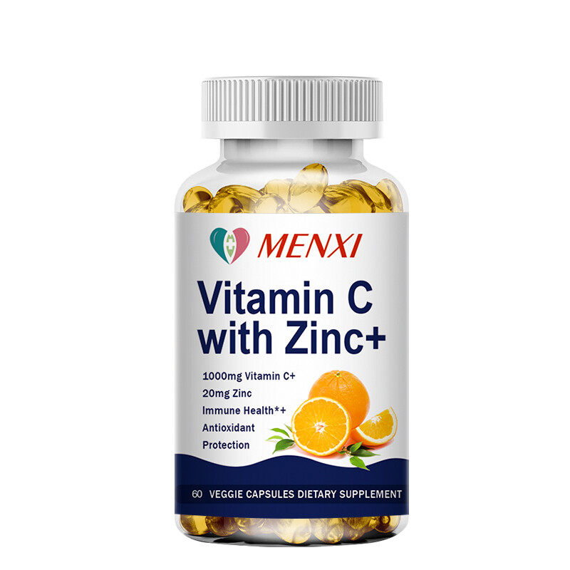 Vitamin C & Zinc Capsules 1000mg Vitamin C Complex Supplement 120 Vegetarian