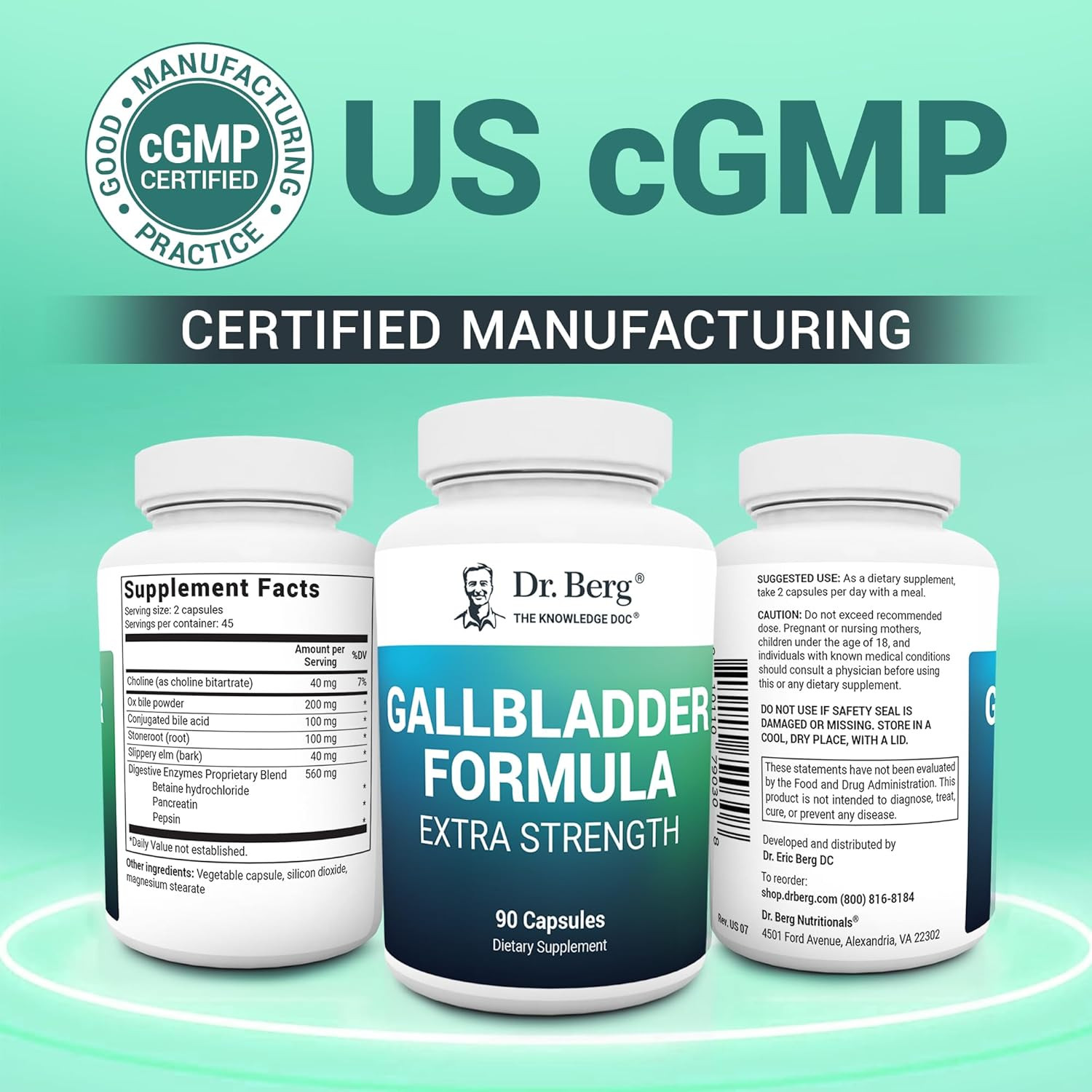 Dr. Berg Gallbladder Formula Extra Strength – with Ox Bile Powder and Conjugated