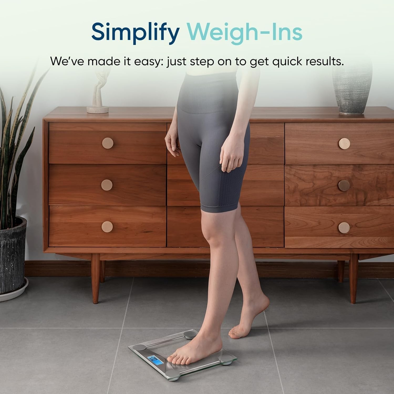 Digital Bathroom Scale Large Blue LCD Backlight Tempered Glass 400lb
