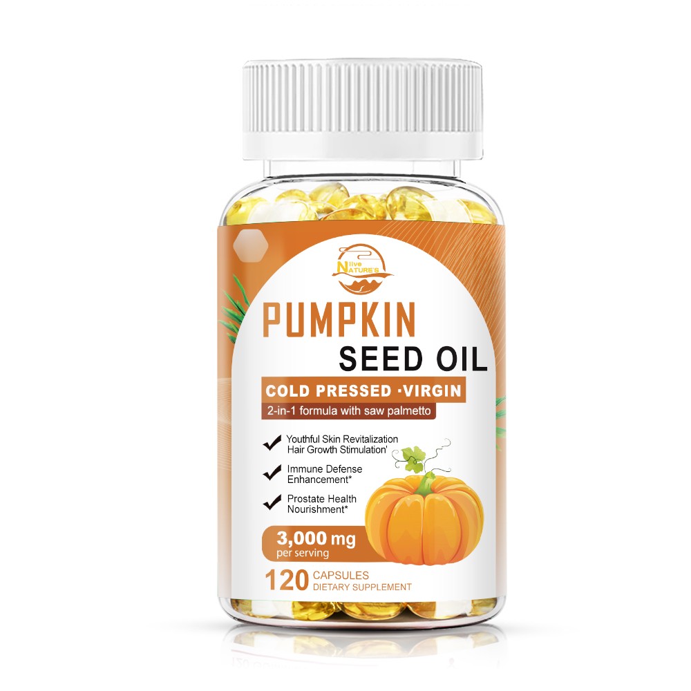 Pumpkin Seed Oil & Saw Palmetto 3000 mg 120 Softgel Capsules | Cold Pressed