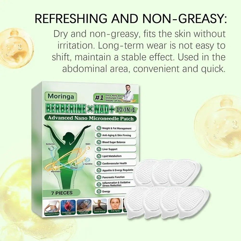 Moringa Berberine 10-in-1 Advanced Nano Microneedle Patch (7pcs/box)