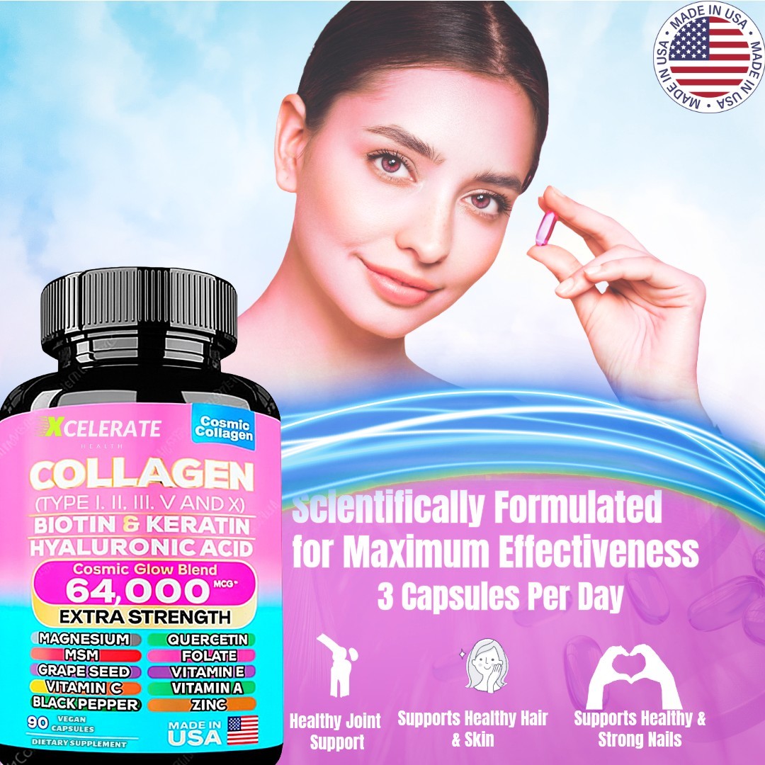 Vital Glow blend Collagen Peptides Biotin Keratin MSM Vitamin A C Zinc Magnesium