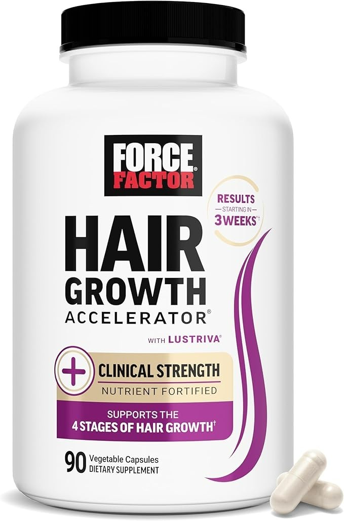 Force Factor Hair Growth Accelerator Multivitamin for Women & Men, with Lustr…