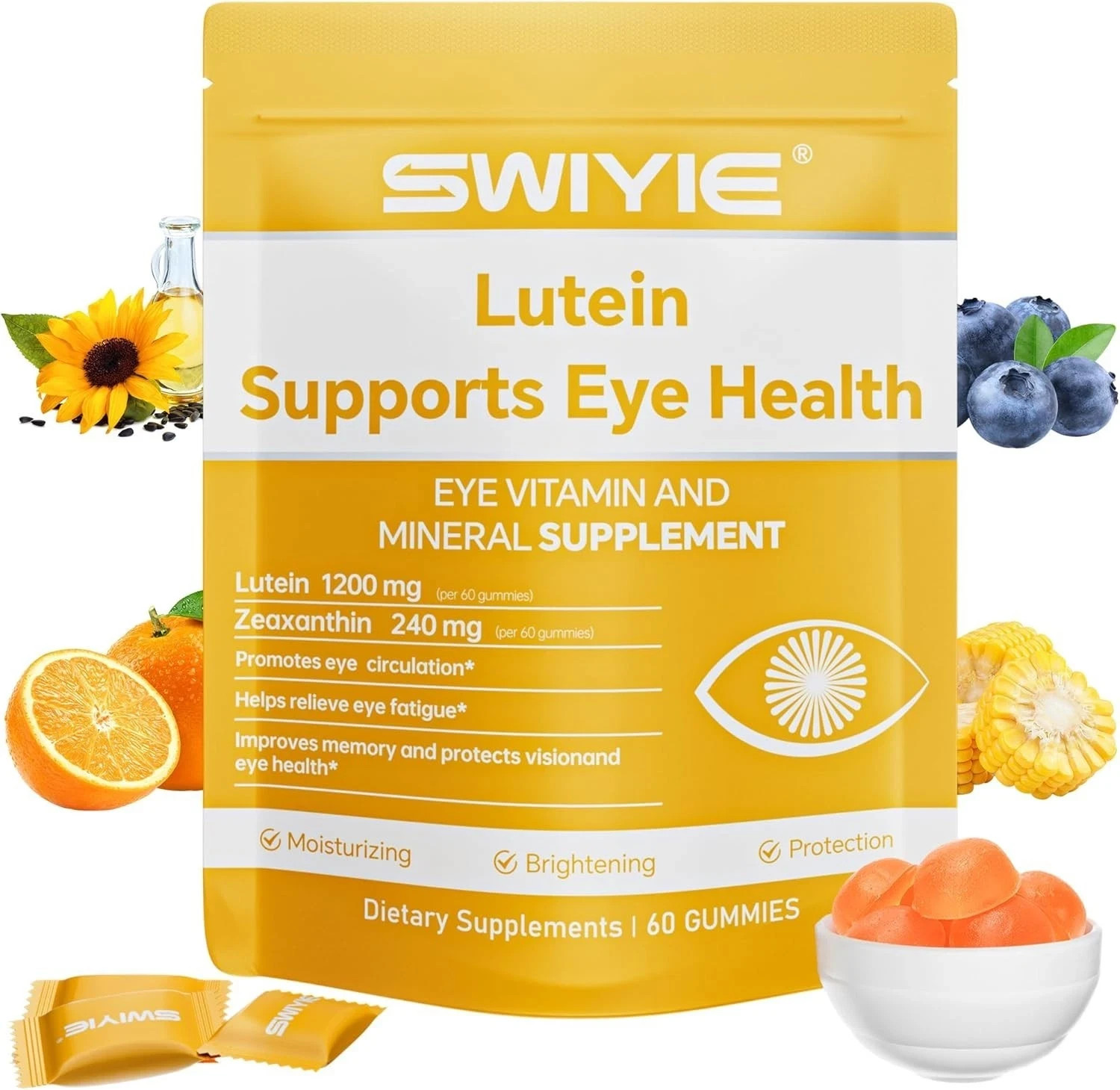SWIYIE Lutein Gummies – Eye Health Support with Lutein & Zeaxanthin, 60 Gummies