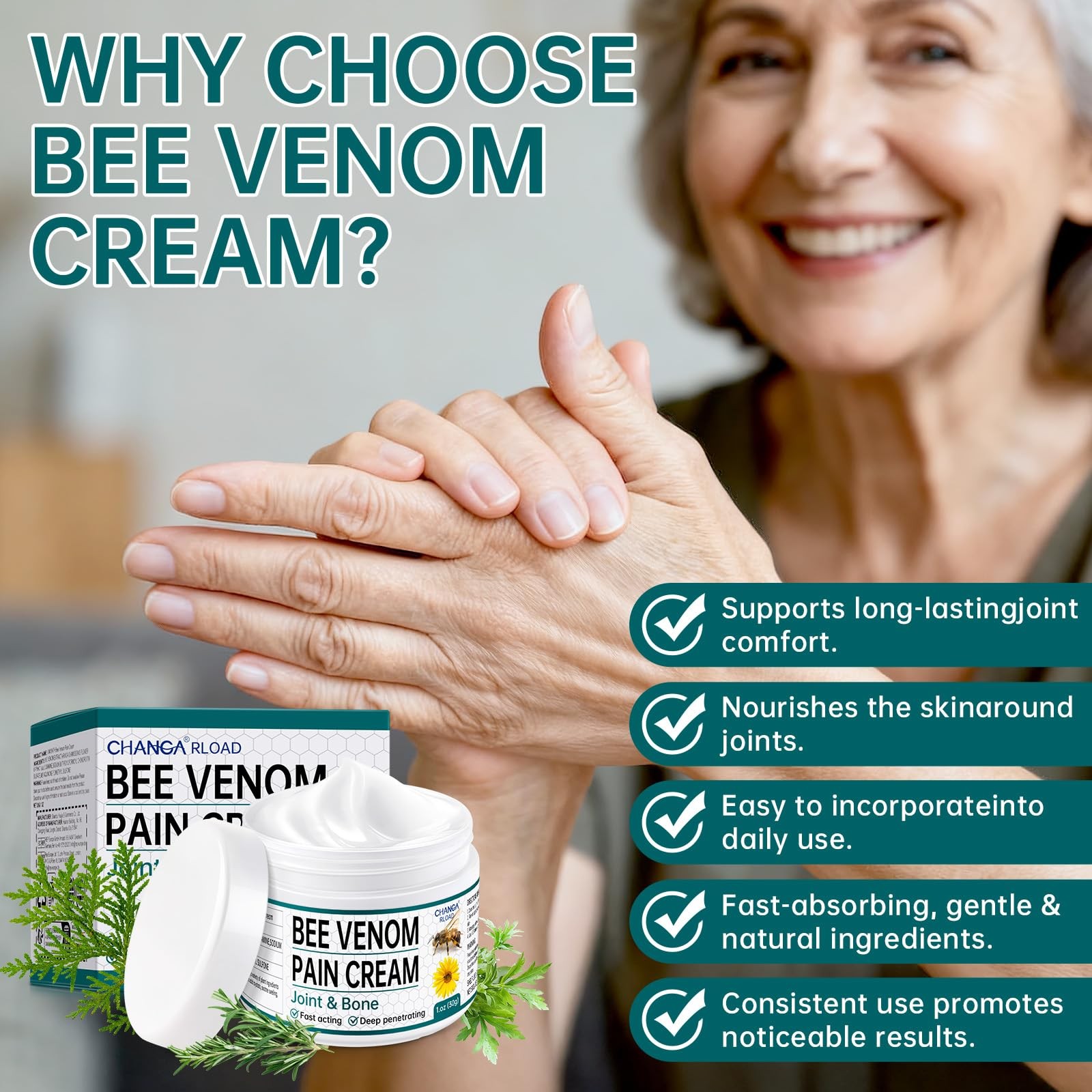 CHANGARLOAD New Zealand Bee Venom Cream for Body Part, 2 1 Fl Oz (Pack of 1)