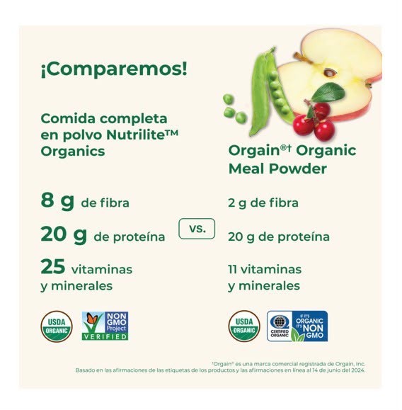Nutrilite Organics Meal Replacement Powder Vegan USDA Organic Chocolate