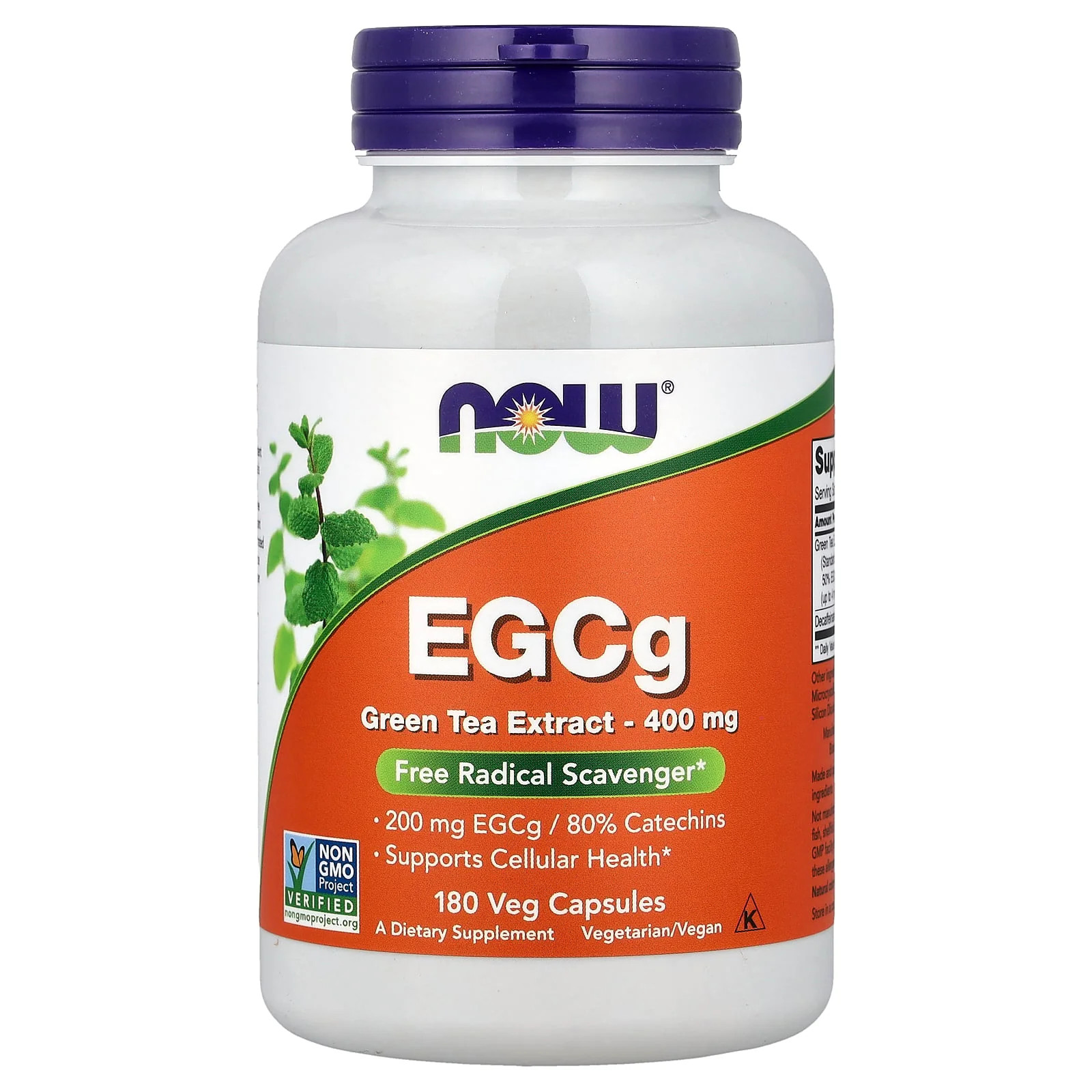 2 X NOW Foods, EGCg, Green Tea Extract, 400 mg, 180 Veg Capsules