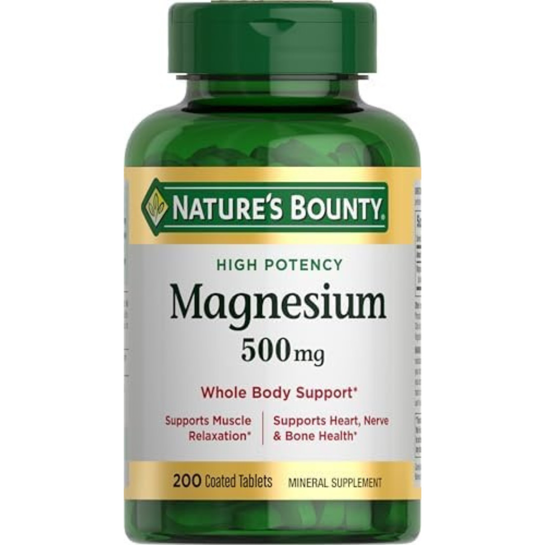Nature’s Bounty Magnesium Supplements 500 Mg 200 Count (Pack of 1)