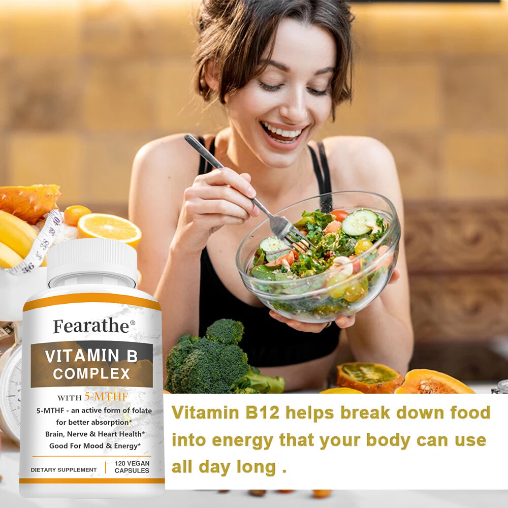 Vitamin B Complex With 5-MTHF Capsules – Supports Brain, Nerve & Heart Health
