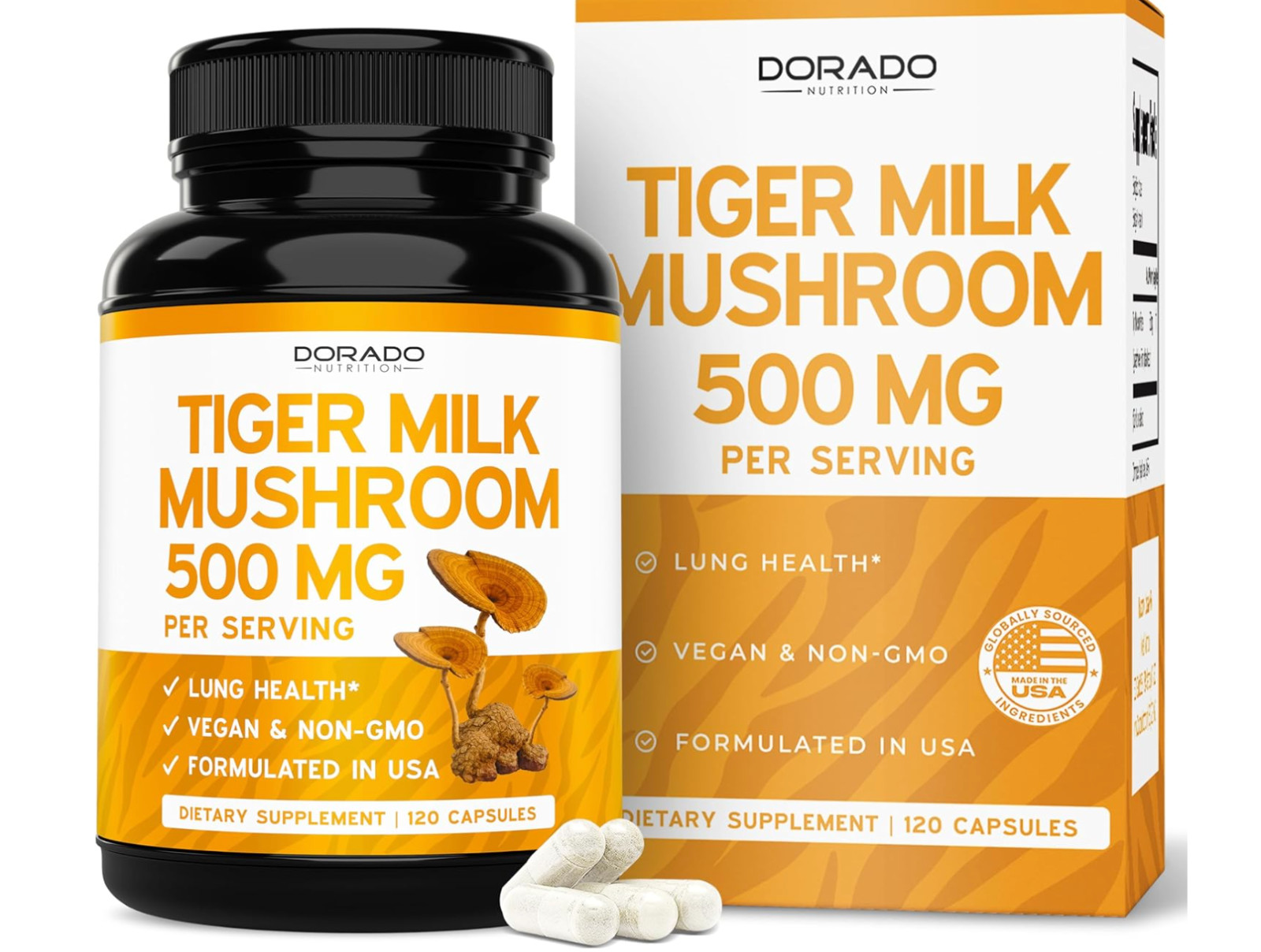 Organic Tiger Milk Mushroom Extract Capsule 500mg | 120 Capsules