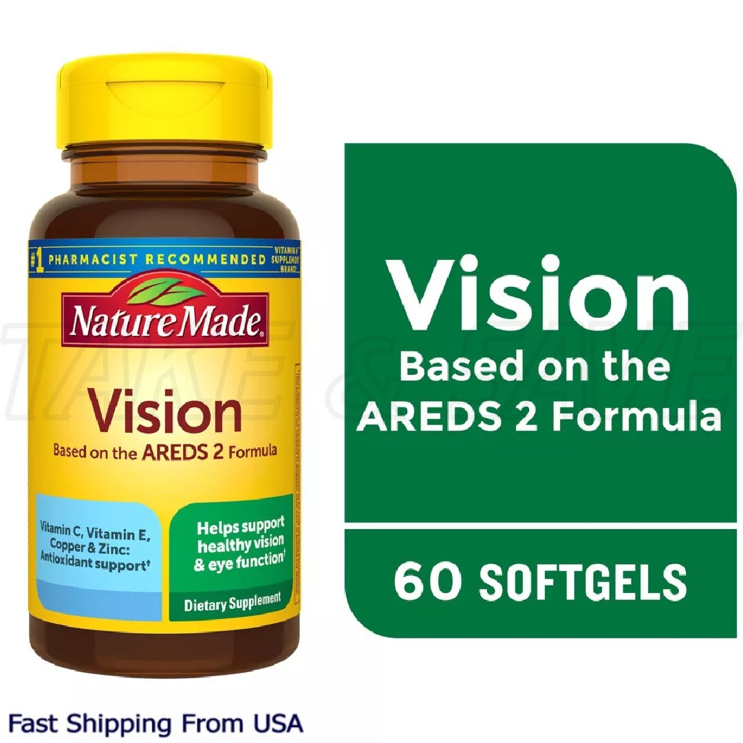 Nature Made Vision Supplements 60 Softgels Eye Support Areds 2 Formula EXP:01/27