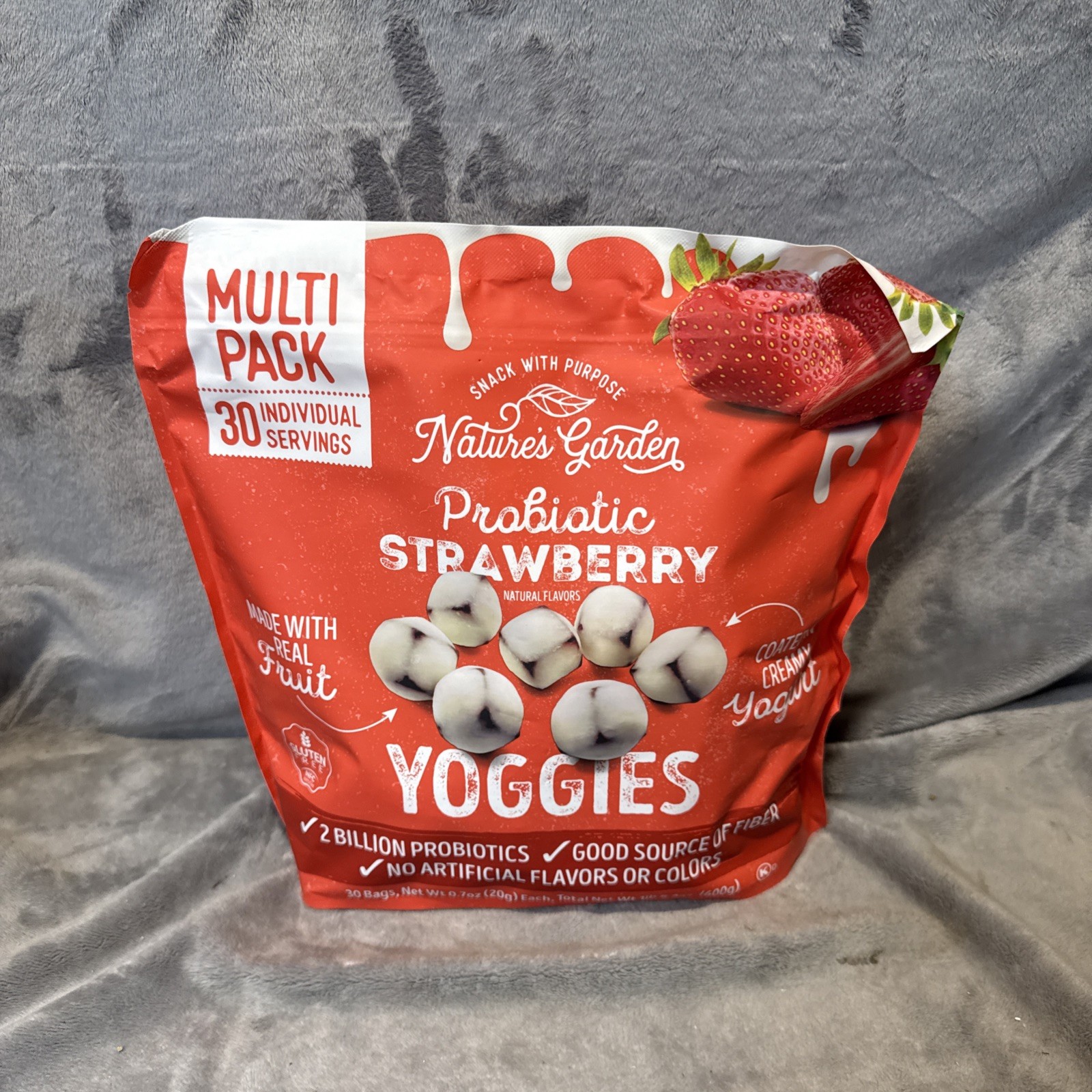 Nature’s Garden, Probiotic Strawberry Yoggies, 0.7 oz, 30-count