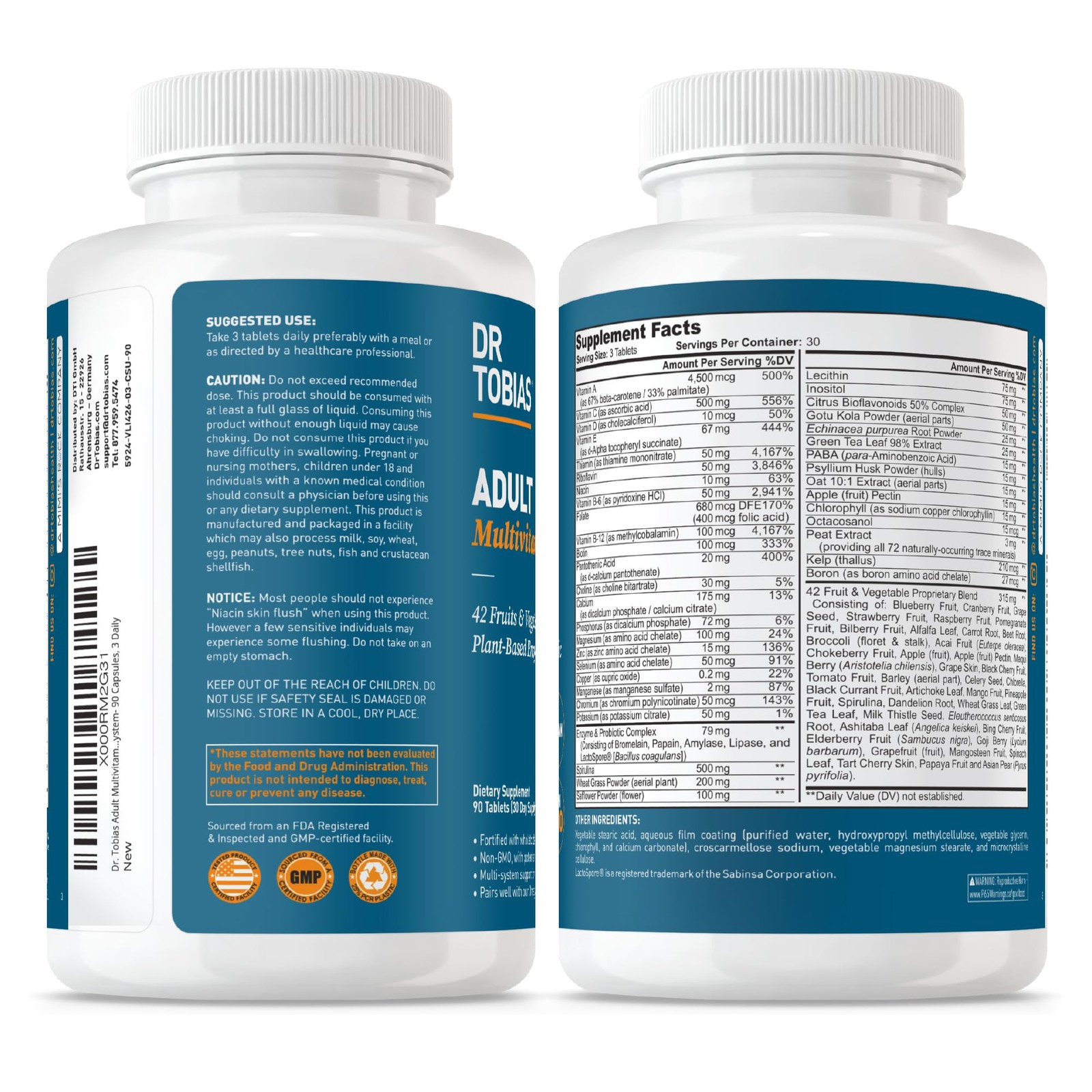 Dr. Tobias Adult Multivitamin for Women & Men – Immune 90 Count (Pack of 1)