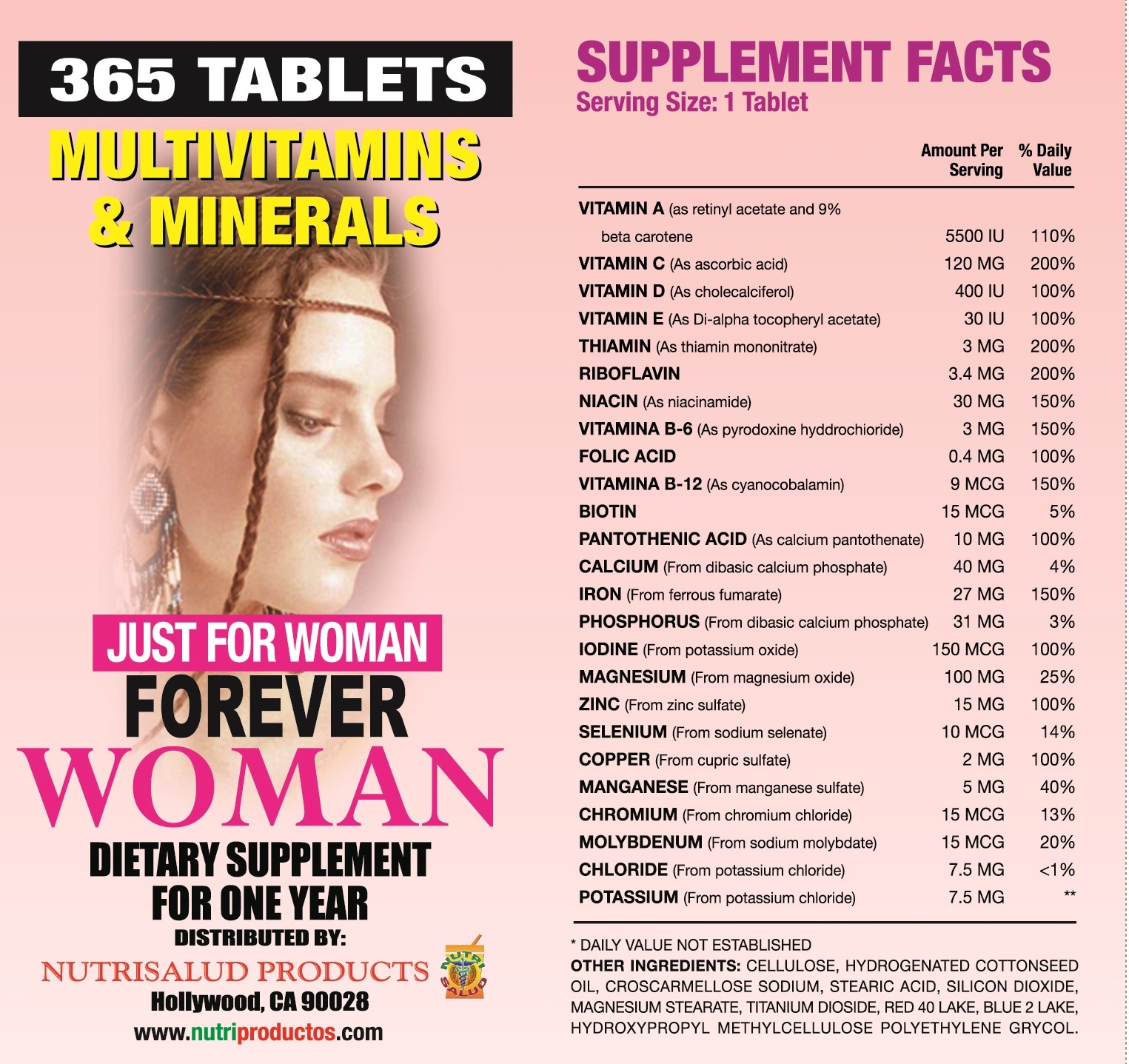 Multivitaminas Forever Woman 365 tabletas 1 year supply vitaminas para la mujer