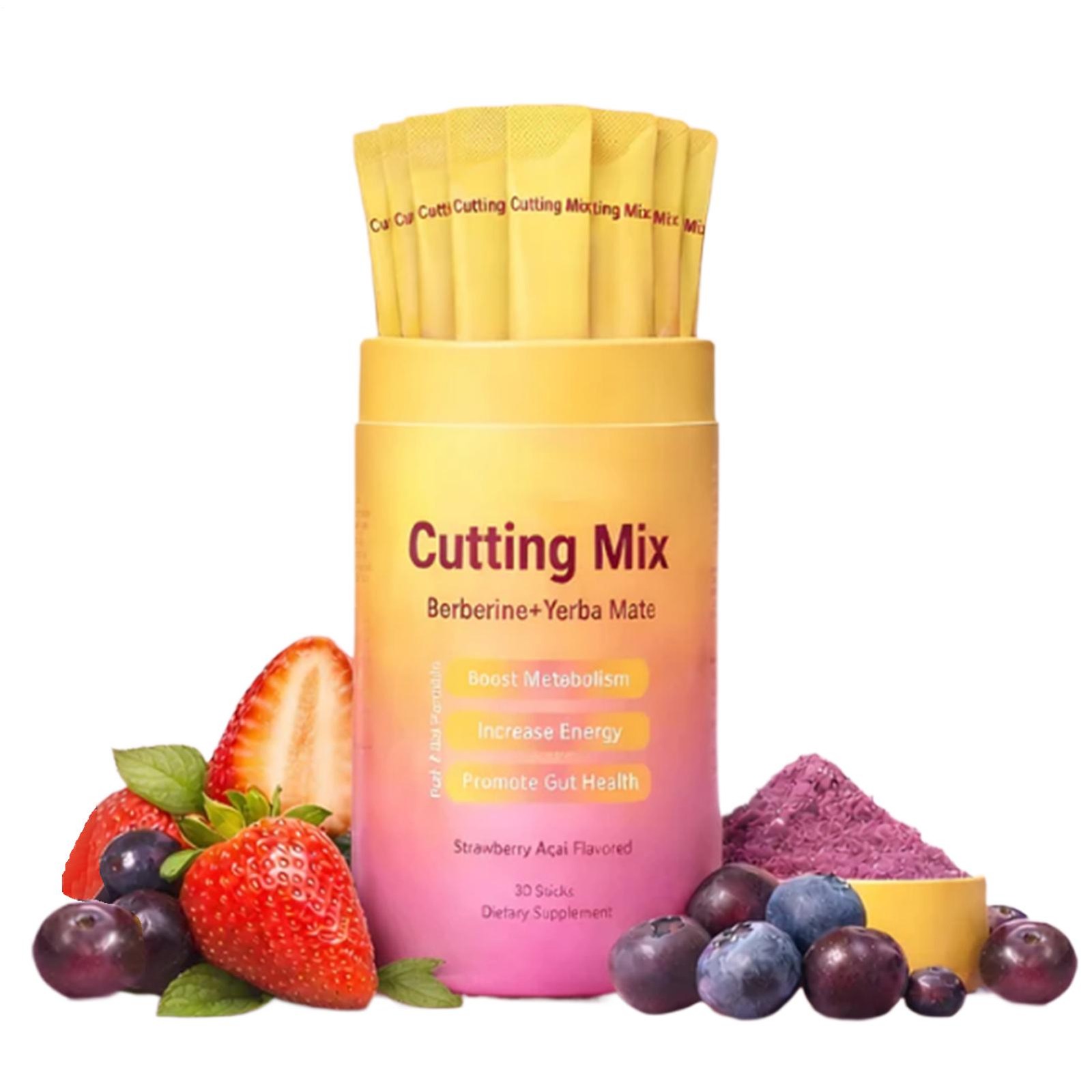 Cutting Drink Mix Gut Health Slimming Supplements 30 Servings– FOS – Yerba Mate