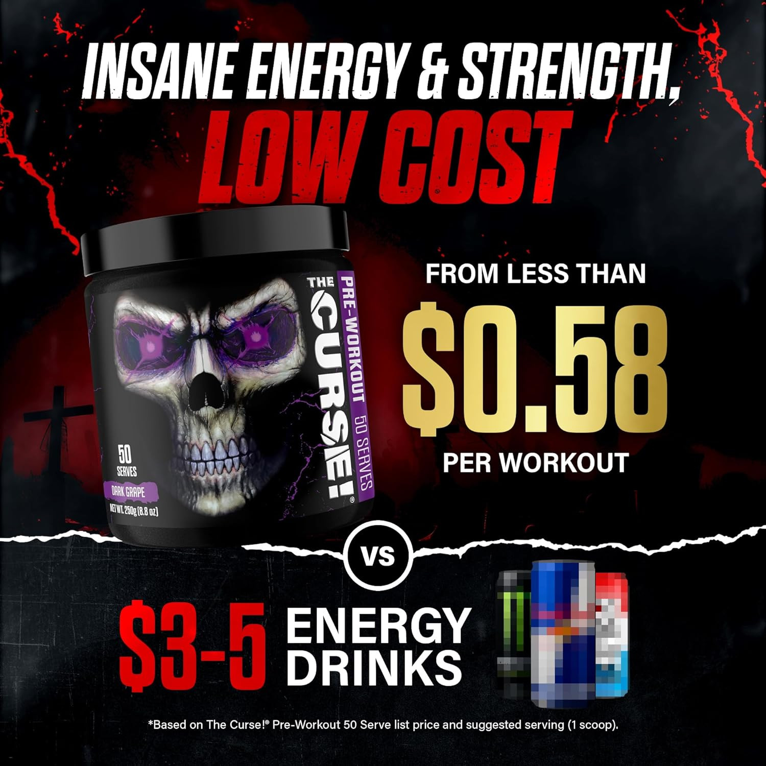 the Curse! Tropical Storm Pre Workout Powder with Creatine – Extreme Energy Prew