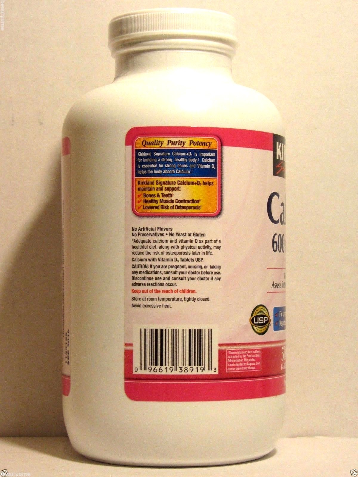 Kirkland Signature Calcium 600mg+D3, 500 Tablets *Maintain & Support Bones,Teeth