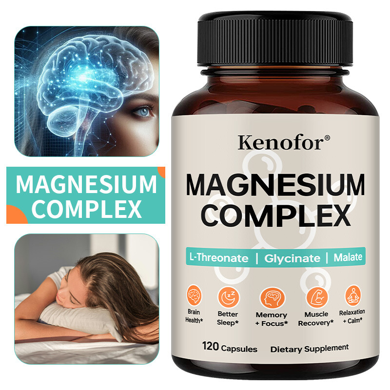 Triple Magnesium Complex Brain Sleep Health L Threonate Glycinate Mood 120 Caps