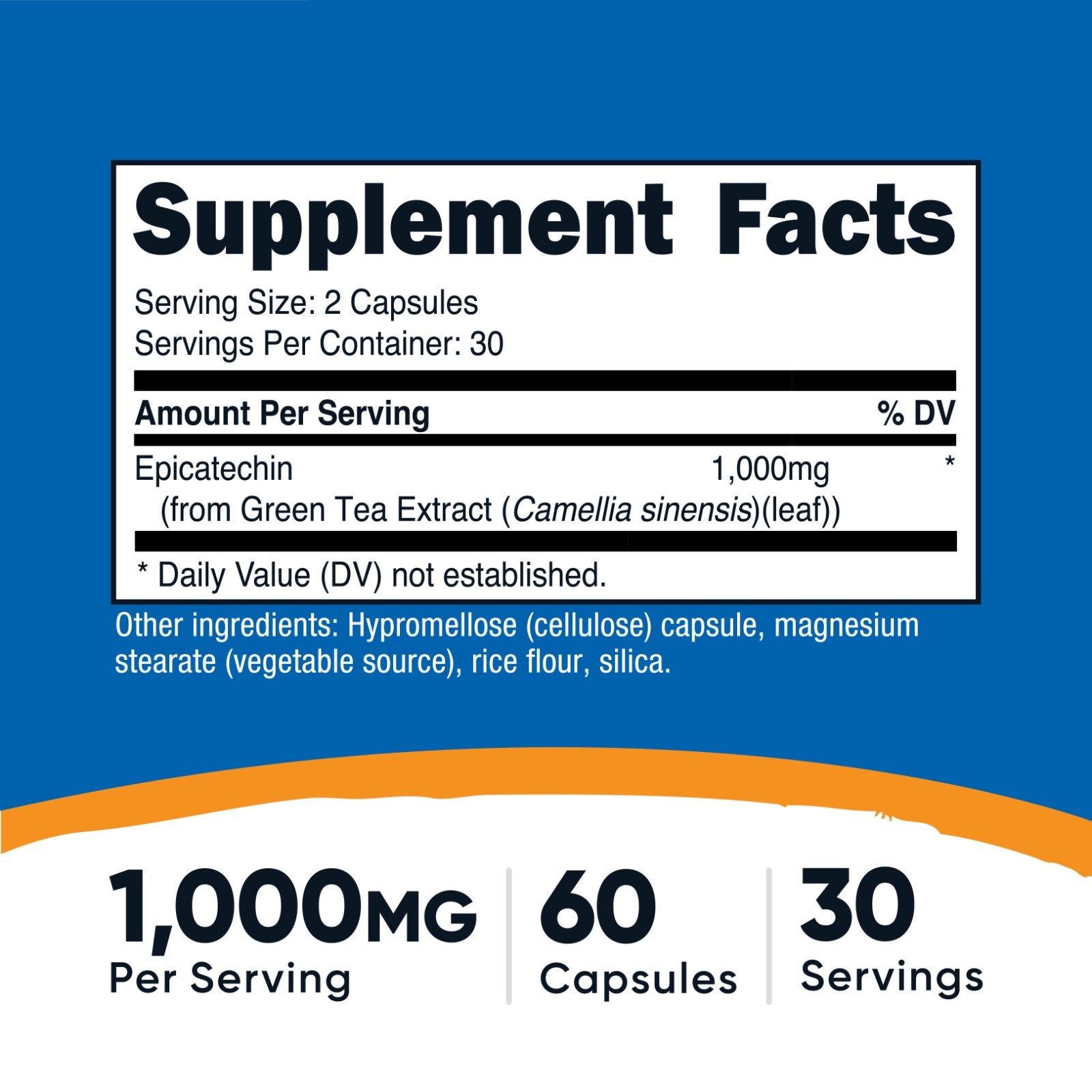 Nutricost Epicatechin (1,000mg) 60 Capsules – Vegan, Gluten-Free, GMO-Free
