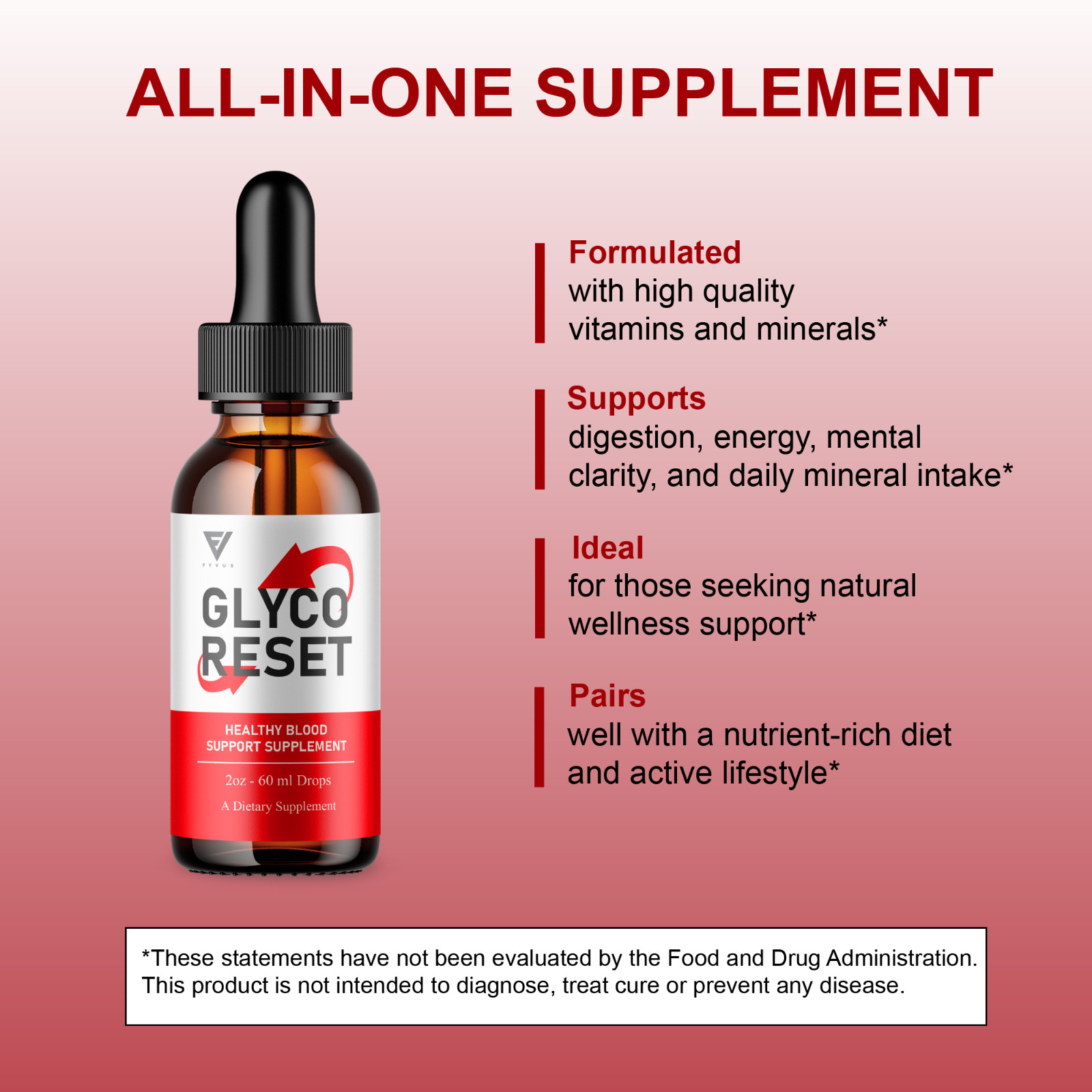 Glyco Reset Drops, GlycoReset Premium Blood Support Supplement (2oz)