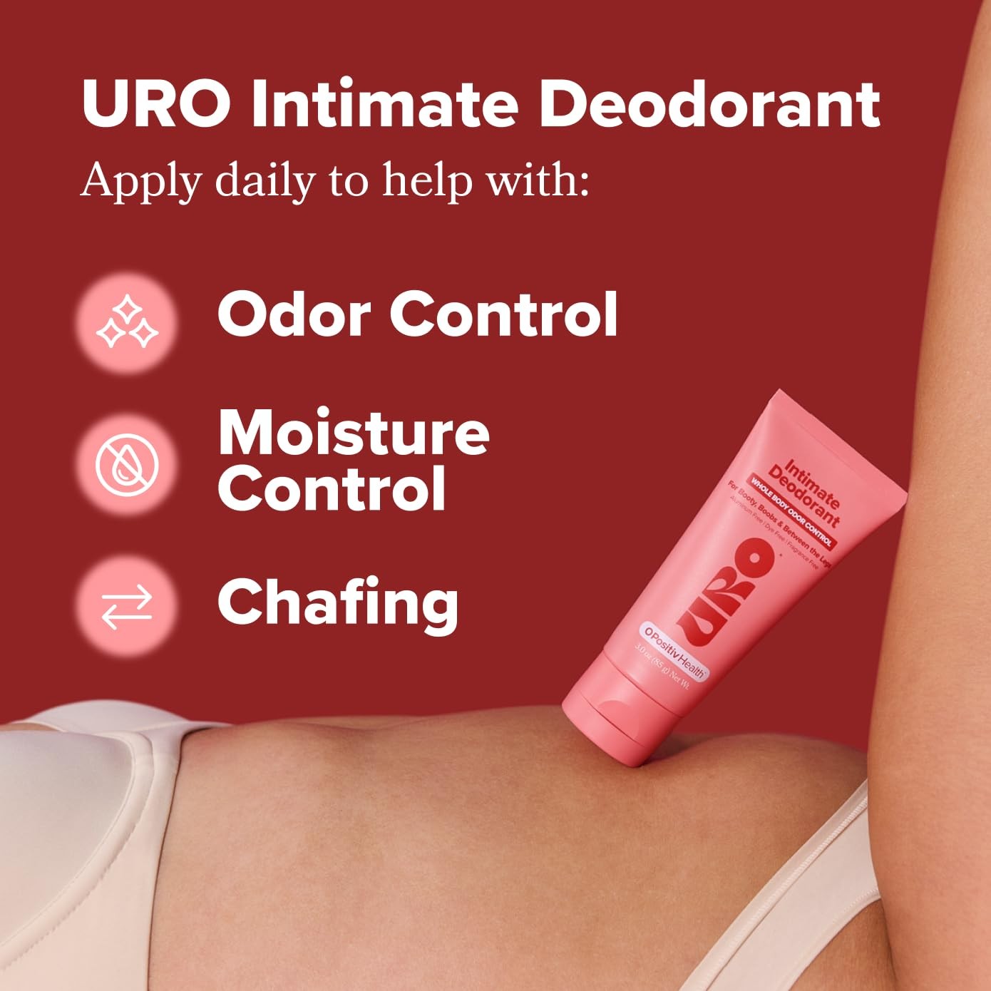 O Positiv URO Intimate Whole Body Deodorant Cream – Dermatologist Tested,…