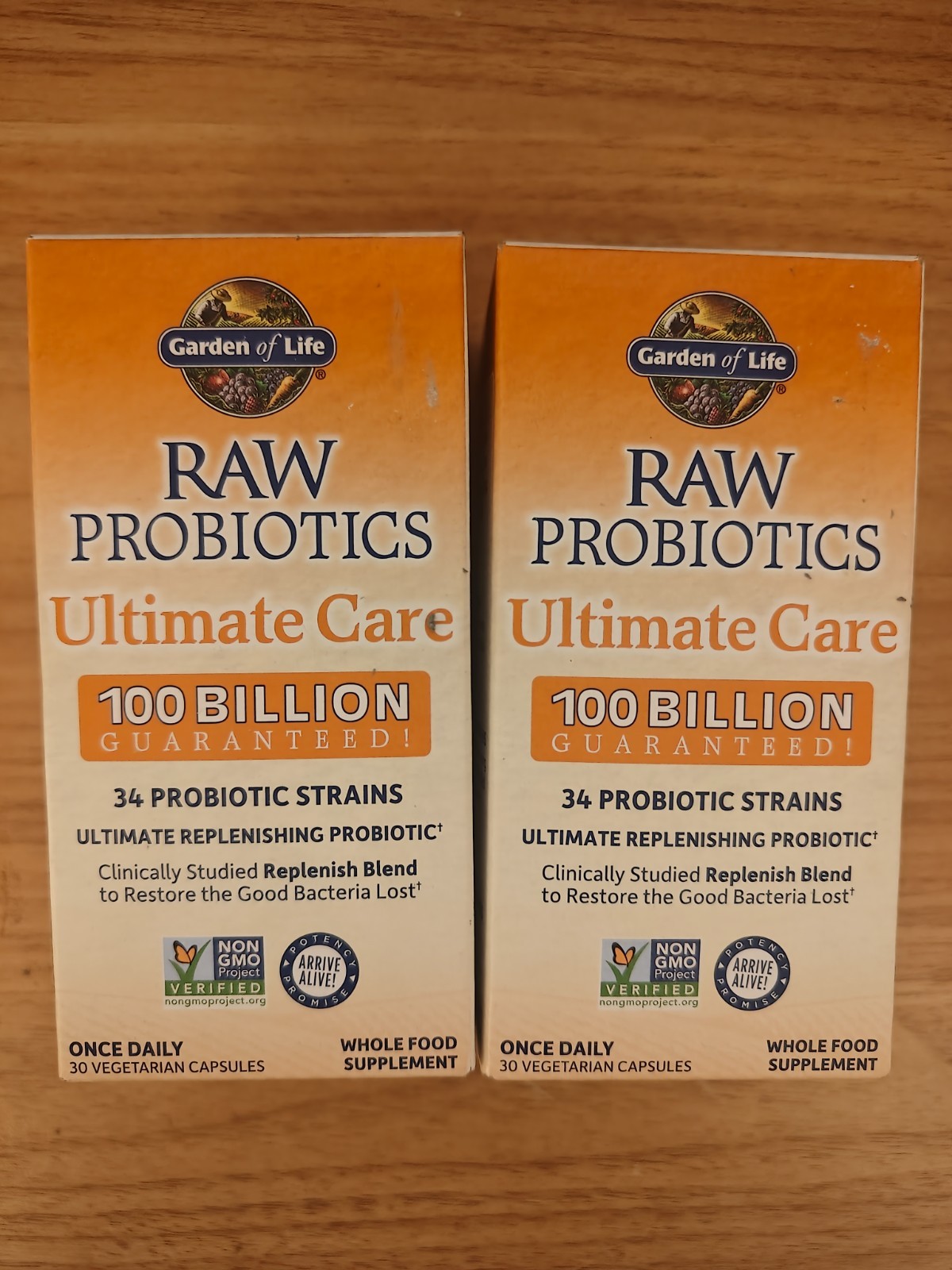 2x Garden of Life RAW Probiotics Ultimate Care Shelf Stable 30 Caps 10/27