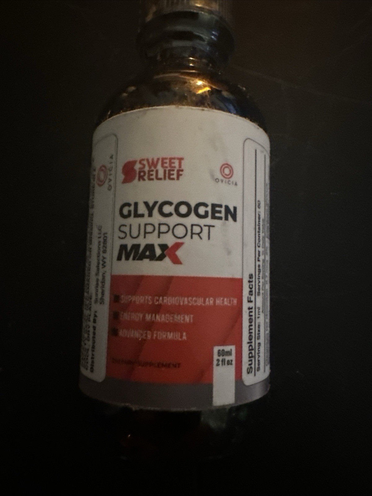 Sweet Relief Glycogen Support MAX, Liquid Supplement 2oz Exp 7/26