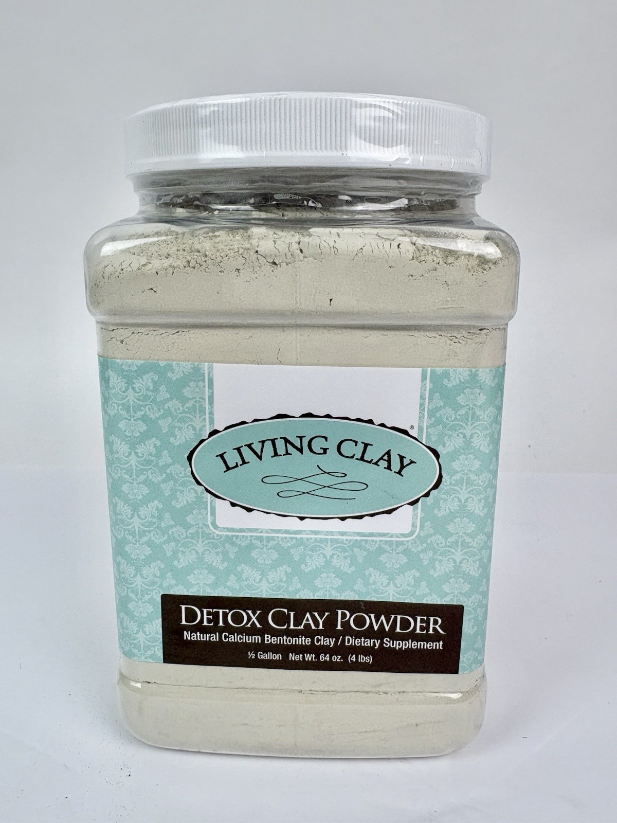 NOS Living Clay Detox Clay Pwd Calcium Bentonite Dietary Supplement 1/2 Gal 4lbs