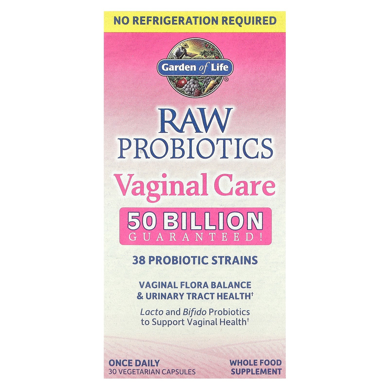 2 X Garden of Life, RAW Probiotics, Vaginal Care, Shelf-Stable, 30 Vegetarian C