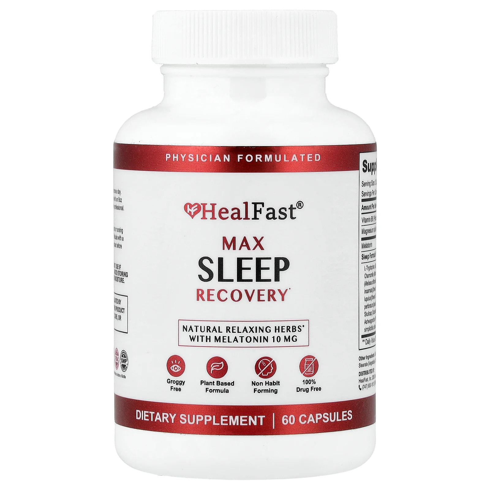 2 X HealFast, Max Sleep Recovery, 60 Capsules