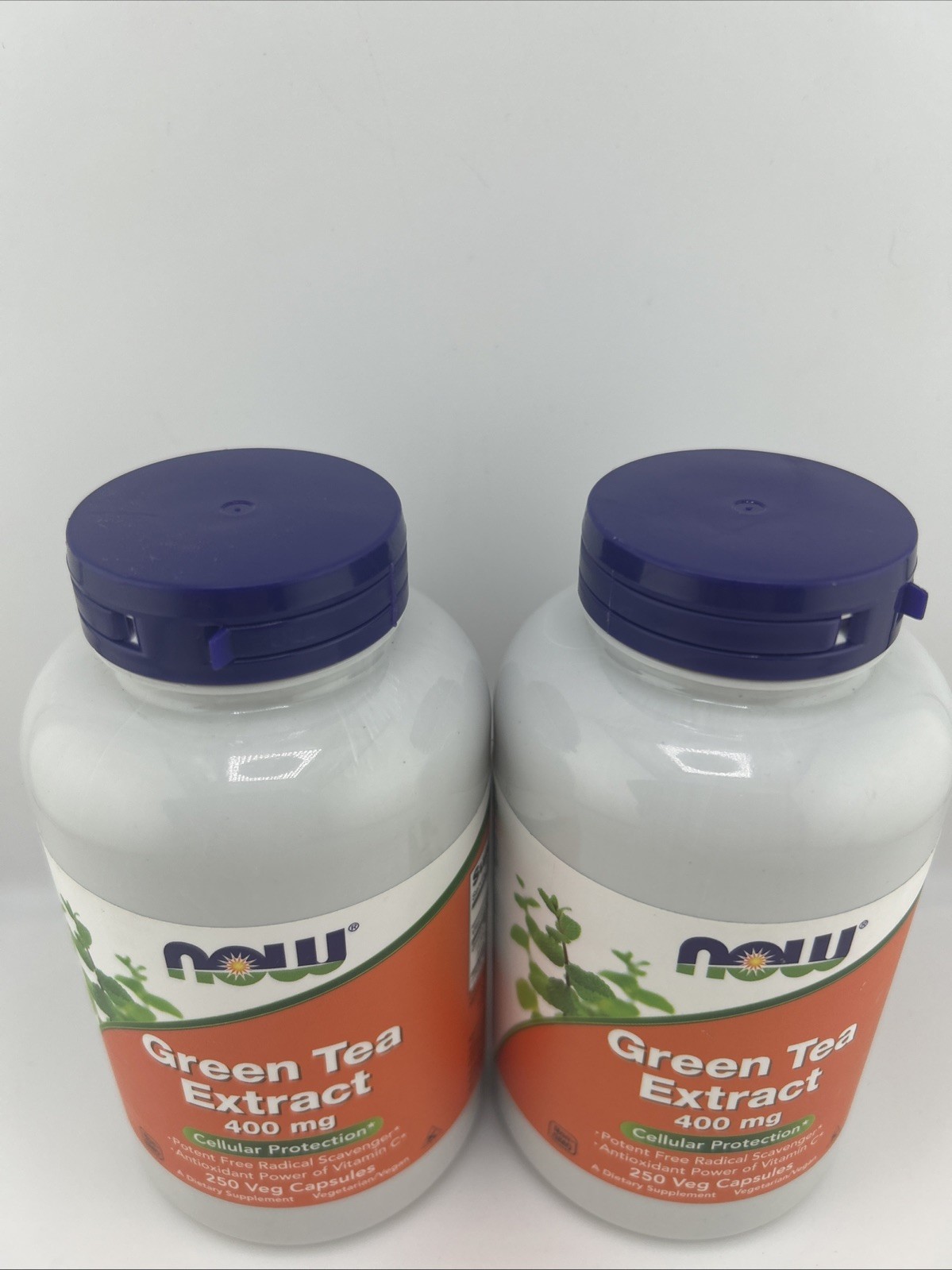 2 Pack NOW FOODS Green Tea Extract 400 mg 250 Veg Capsules LOT (500 Total)