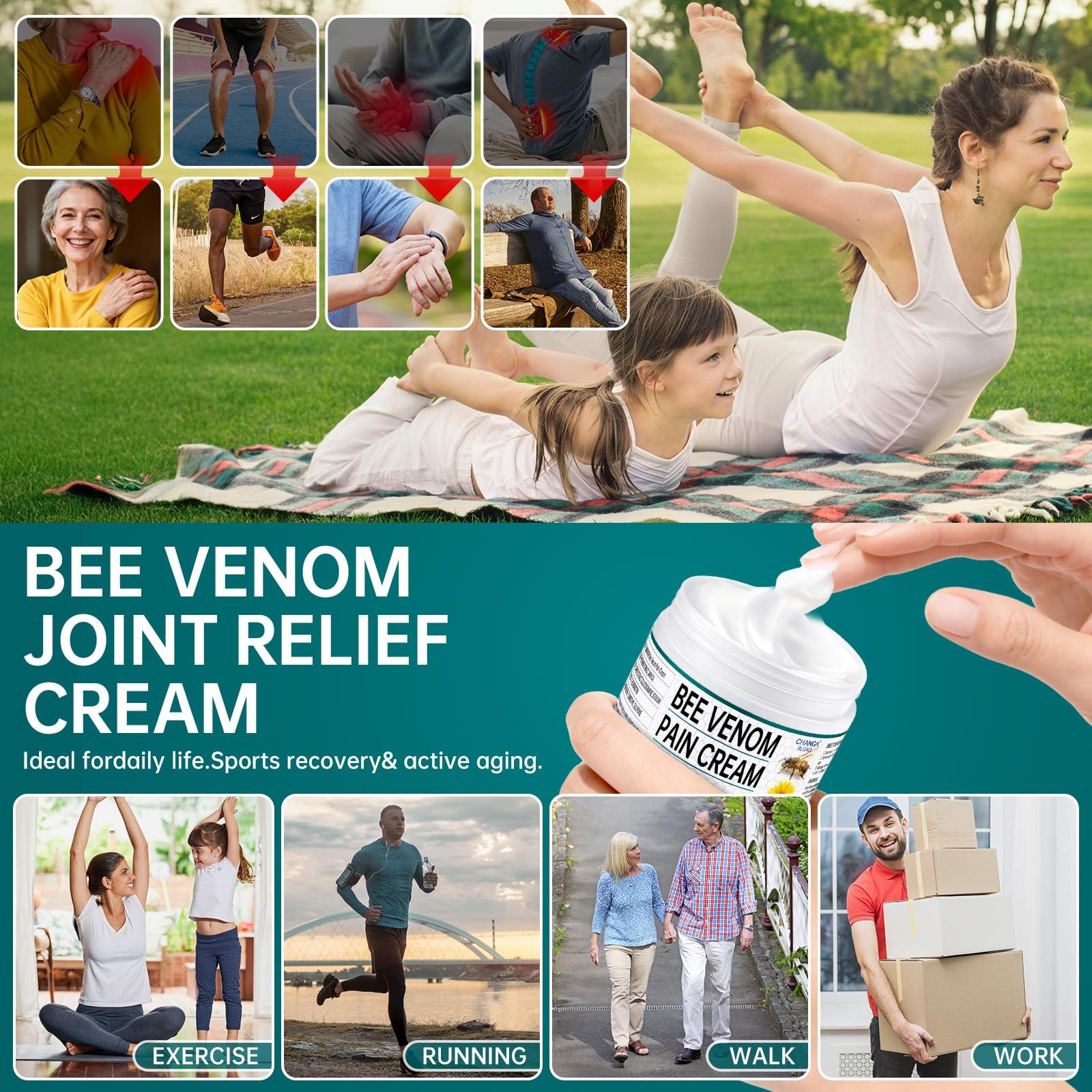 CHANGARLOAD New Zealand Bee Venom Cream for Body Part, 2 1 Fl Oz (Pack of 1)
